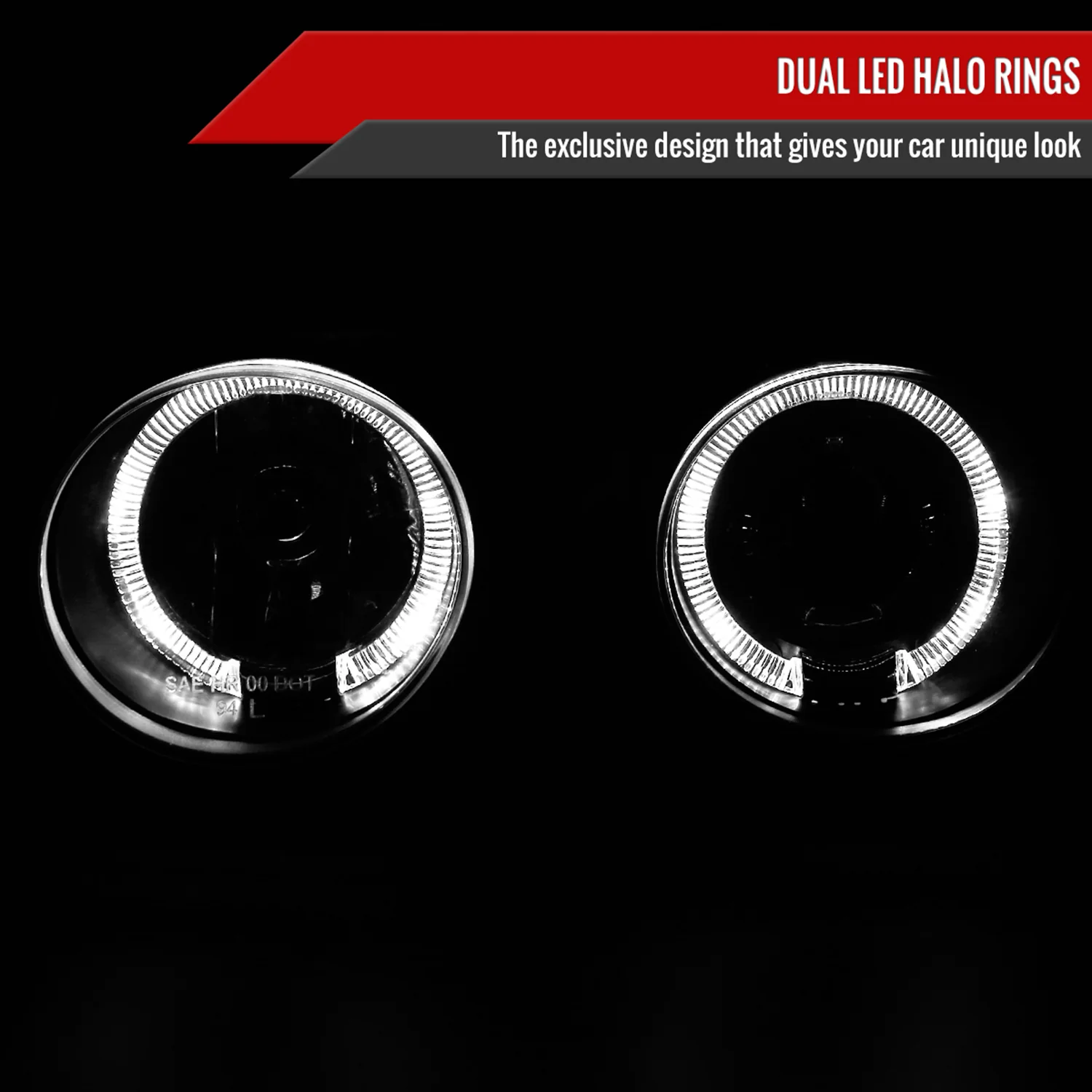 1994-1997 Acura Integra 3DR/4DR Dual Halo Projector Headlights Matt Black - Image 2