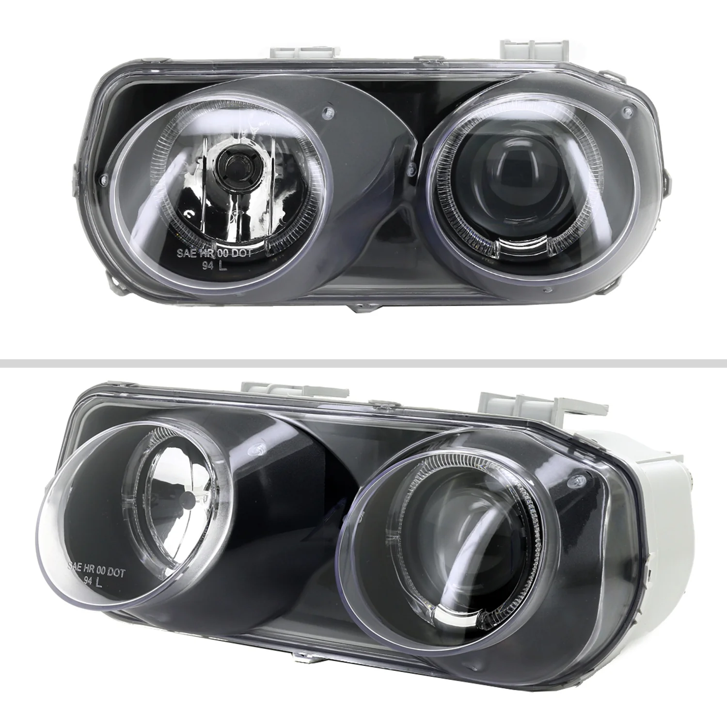 1994-1997 Acura Integra 3DR/4DR Dual Halo Projector Headlights Matt Black - Image 3