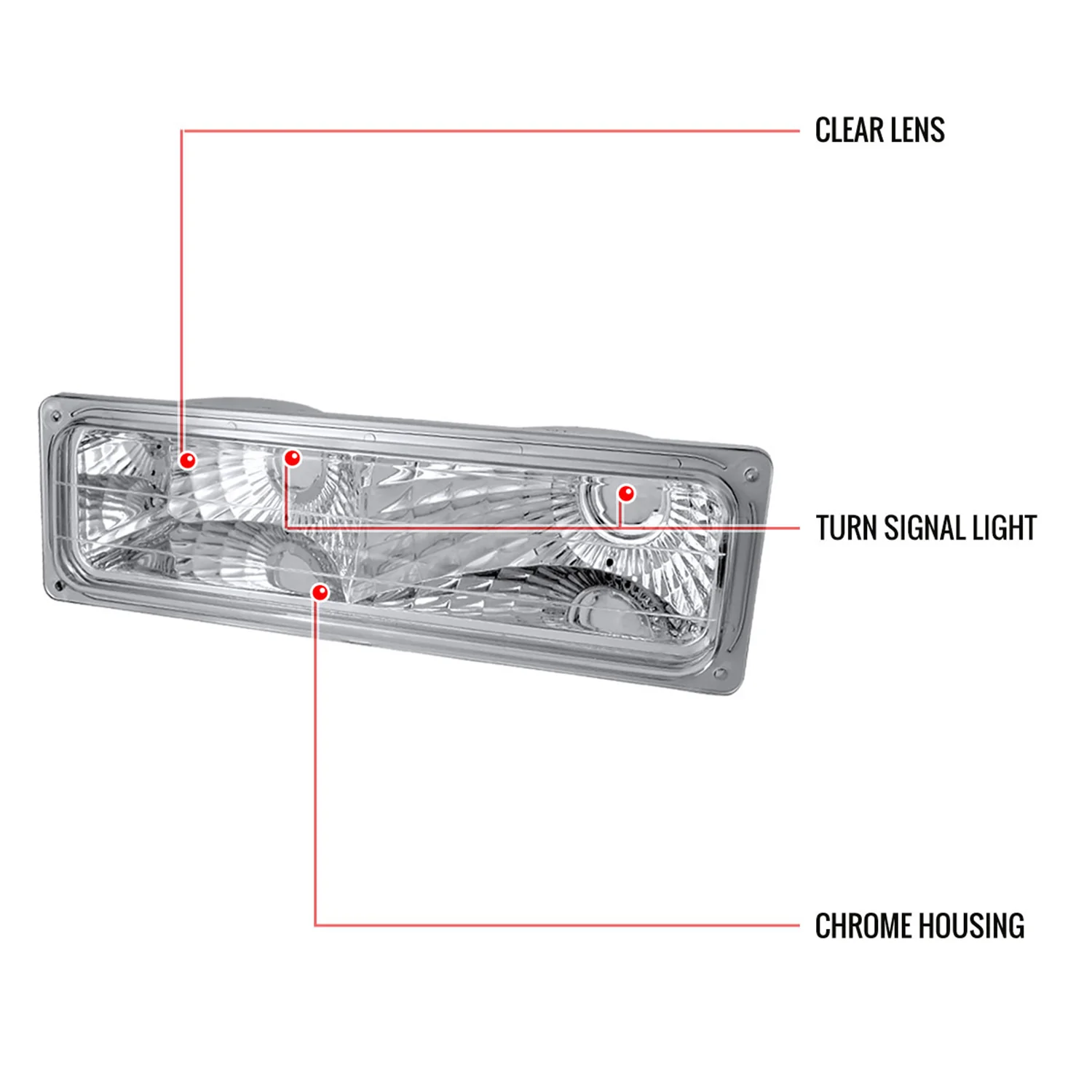 1994-1998 Chevy C/K 1500 2500/Tahoe Dual Halo Headlights &Corner Signal Chrome - Image 10
