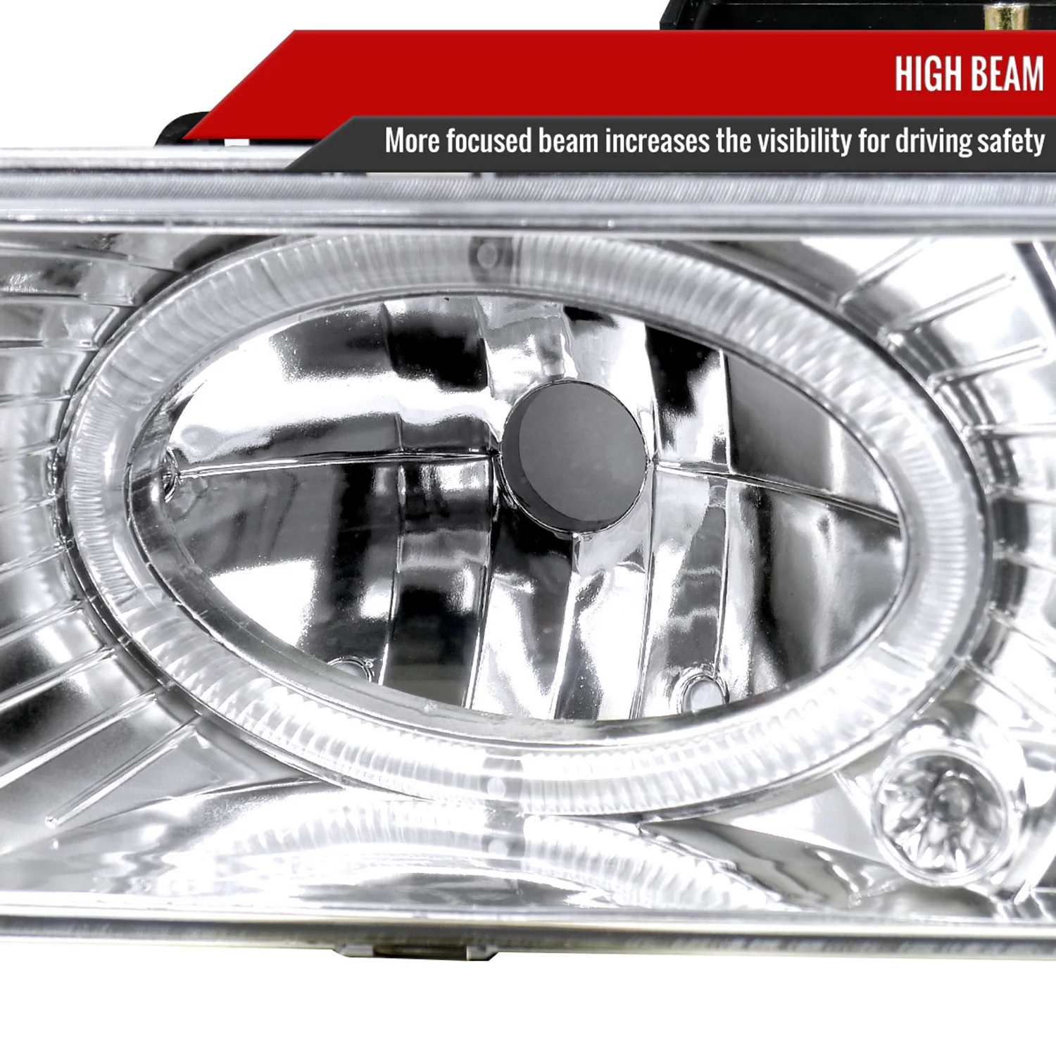 1994-1998 Chevy C/K 1500 2500/Tahoe Dual Halo Headlights &Corner Signal Chrome - Image 6