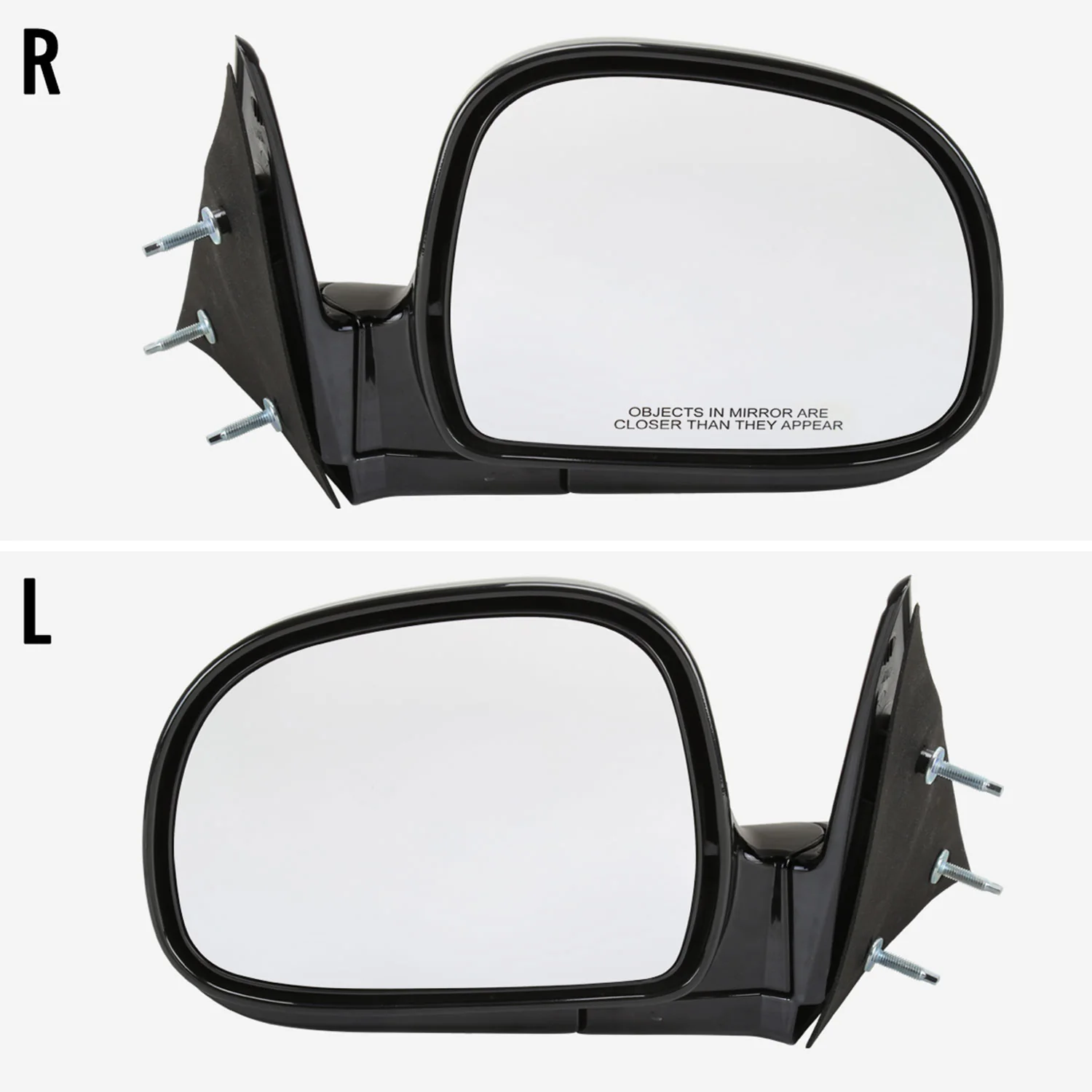1994-1998 Chevy S10/1994-1998 GMC S15 Glossy Black Manual Side Mirror Driver - Image 3
