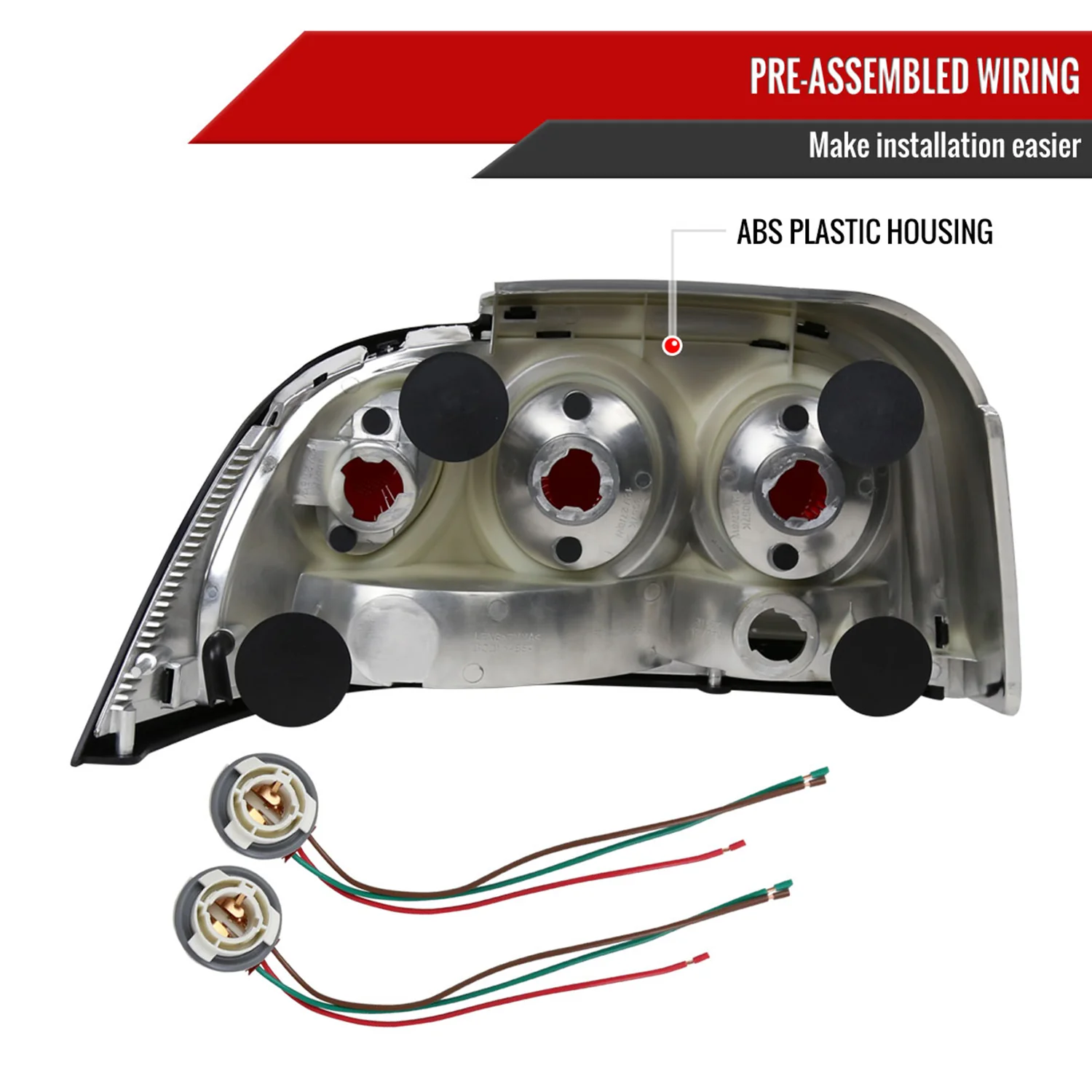 1994-1998 Ford Mustang Tail Lights Chrome Housing/Smoke Lens - Image 7