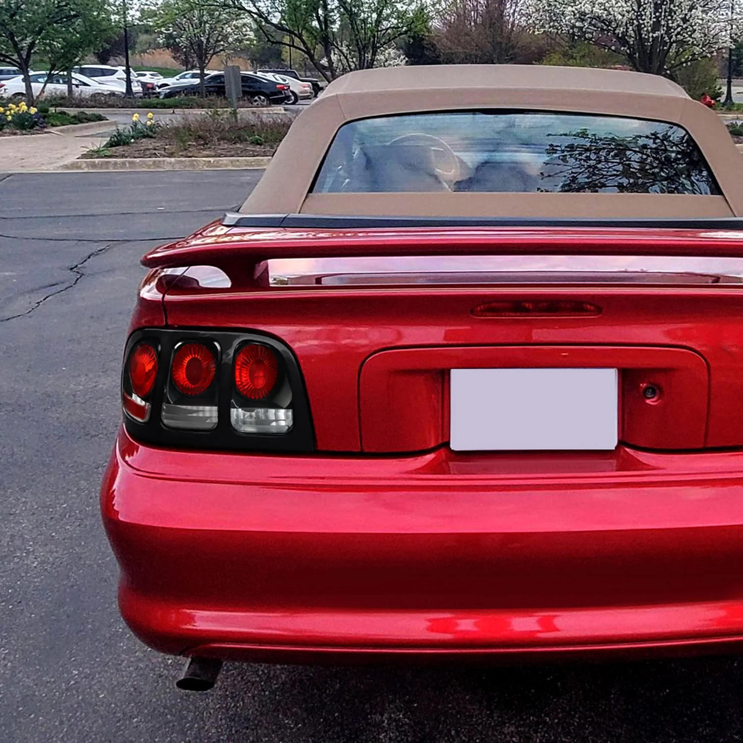 1994-1998 Ford Mustang Tail Lights Matte Black Housing/Clear Lens - Image 9