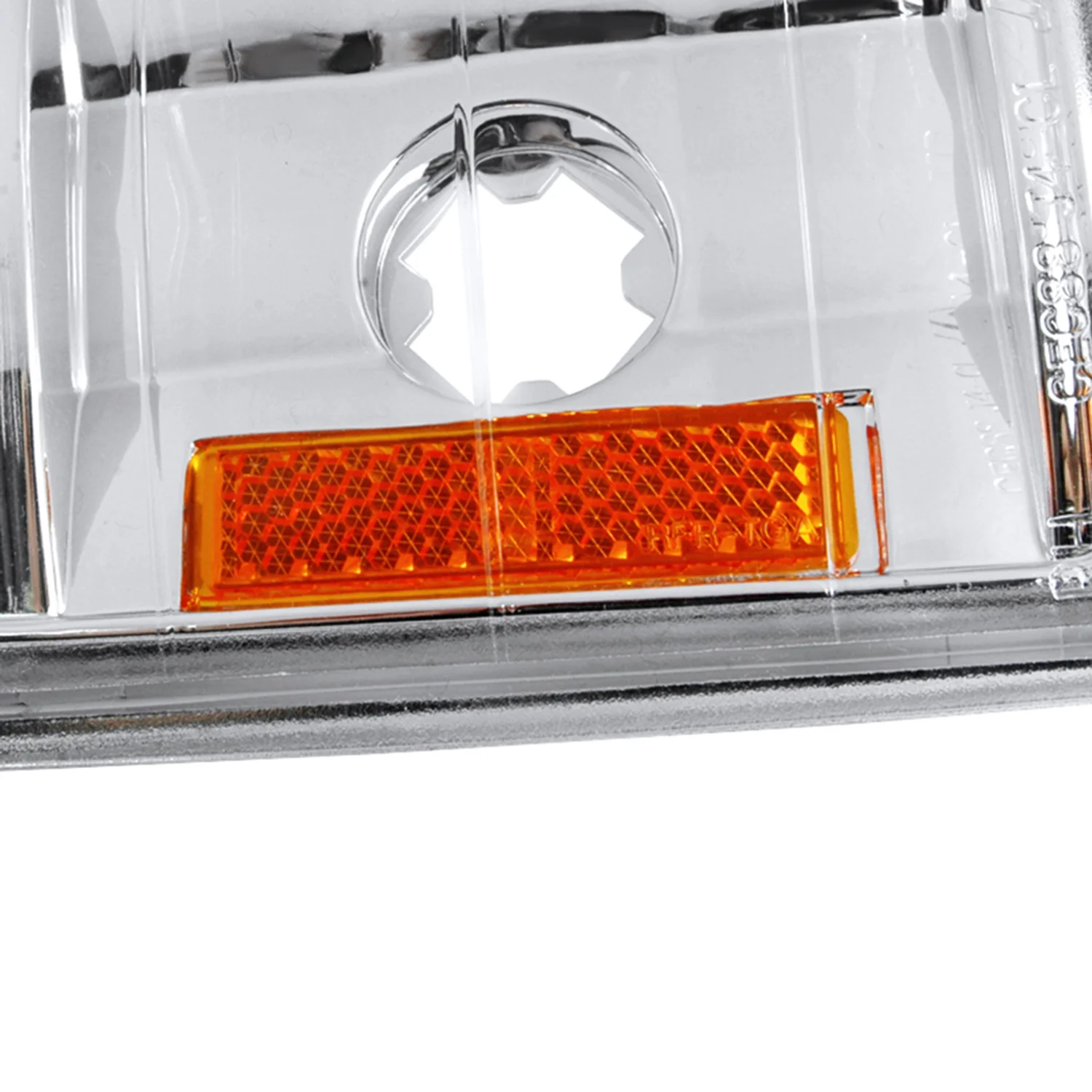 1994-1998 GMC Sierra/Yukon/Suburban Corner Lights Amber Reflectors Chrome - Image 4