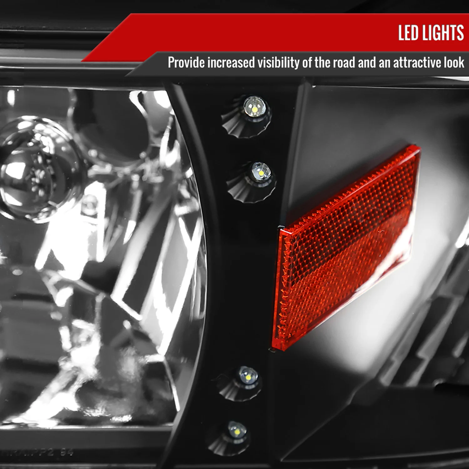 1994-2001 Dodge RAM 1500/ 1994-2002 Dodge RAM 2500 3500 Crystal Headlights Black - Image 4