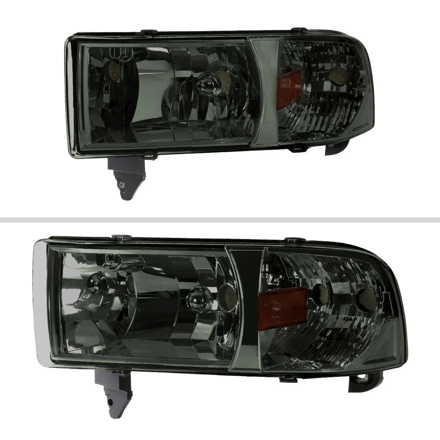 1994-2001 Dodge RAM 1500 2500 3500 Factory Headlights Chrome/Smoke - Image 2