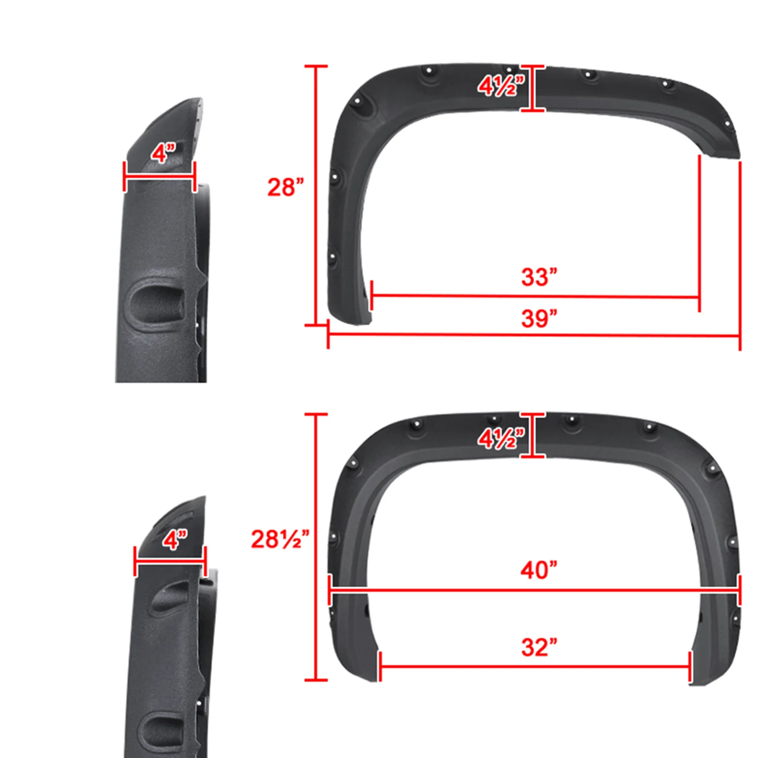 1994-2001 Dodge RAM 1500 2500 3500 Textured Rivet Style Fender Flares - Image 2