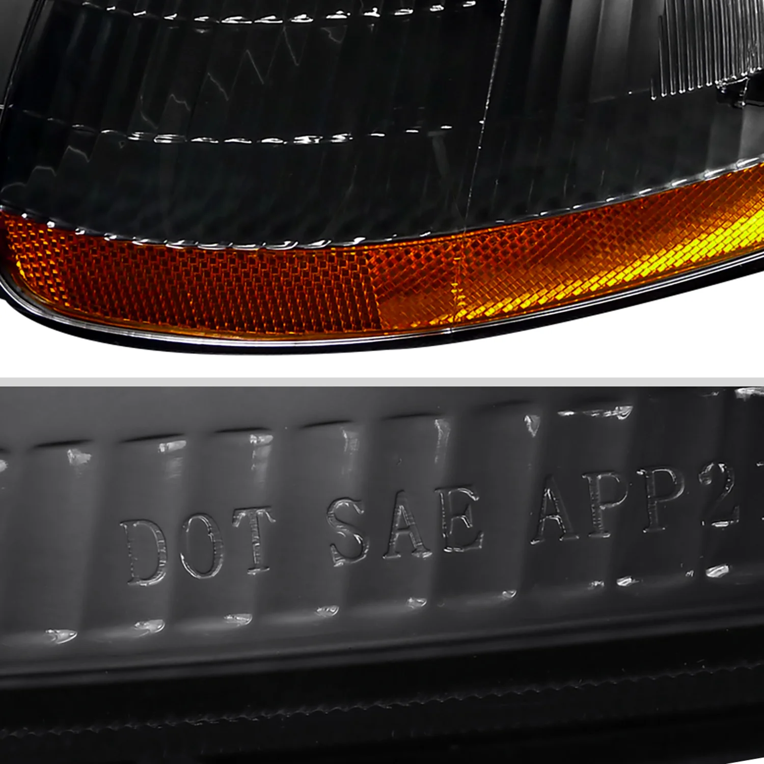1996-1998 Honda Civic Factory Style Crystal Headlights Matte Black/Clear Lens - Image 5