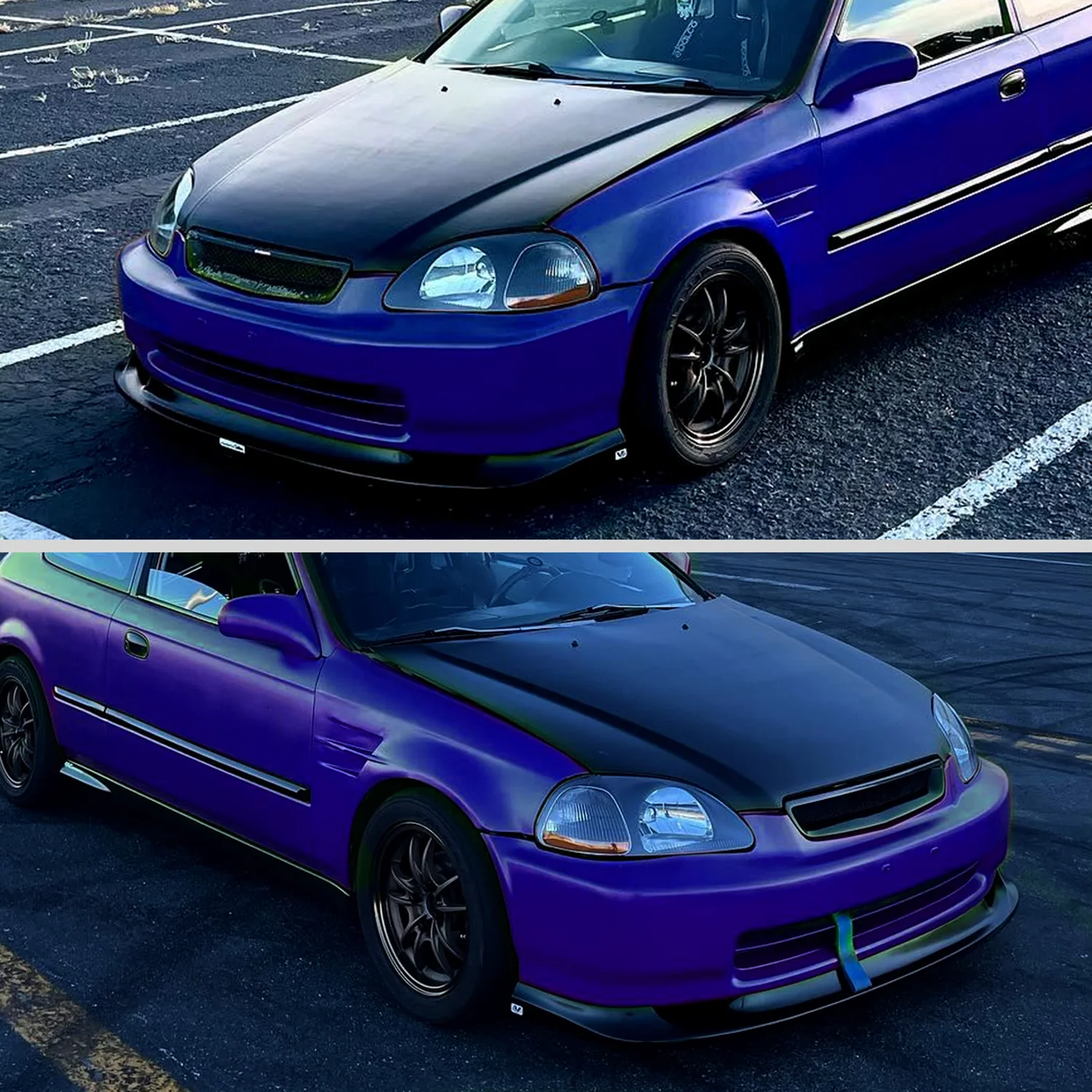 1996-1998 Honda Civic Factory Style Crystal Headlights Matte Black/Clear Lens - Image 9