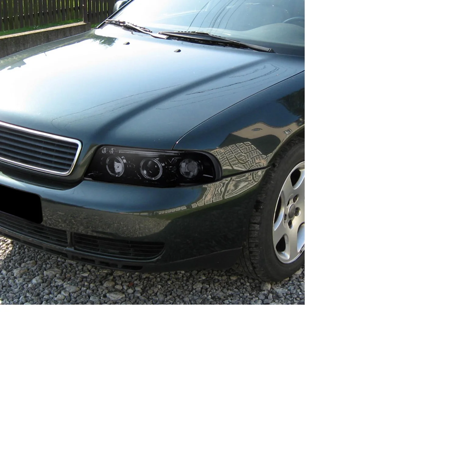 1996-1999 Audi A4 Dual Halo Projector Headlights Glossy Black/Smoke Lens - Image 10