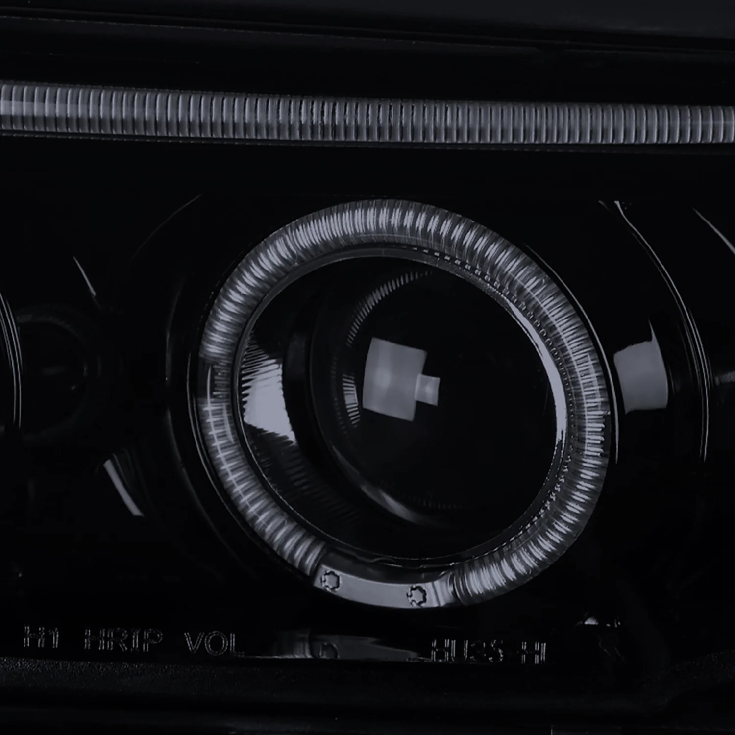 1996-1999 Audi A4 Dual Halo Projector Headlights Glossy Black/Smoke Lens - Image 3
