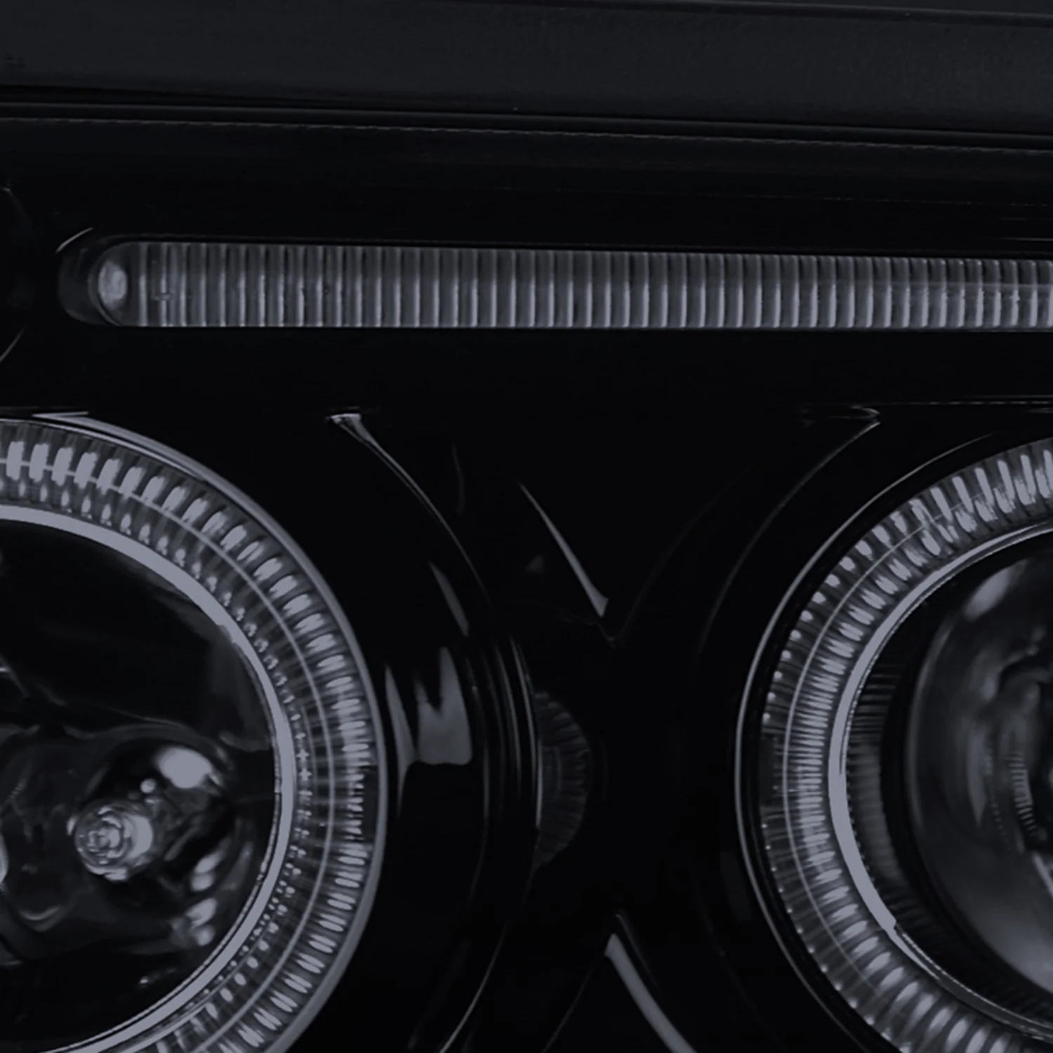 1996-1999 Audi A4 Dual Halo Projector Headlights Glossy Black/Smoke Lens - Image 6