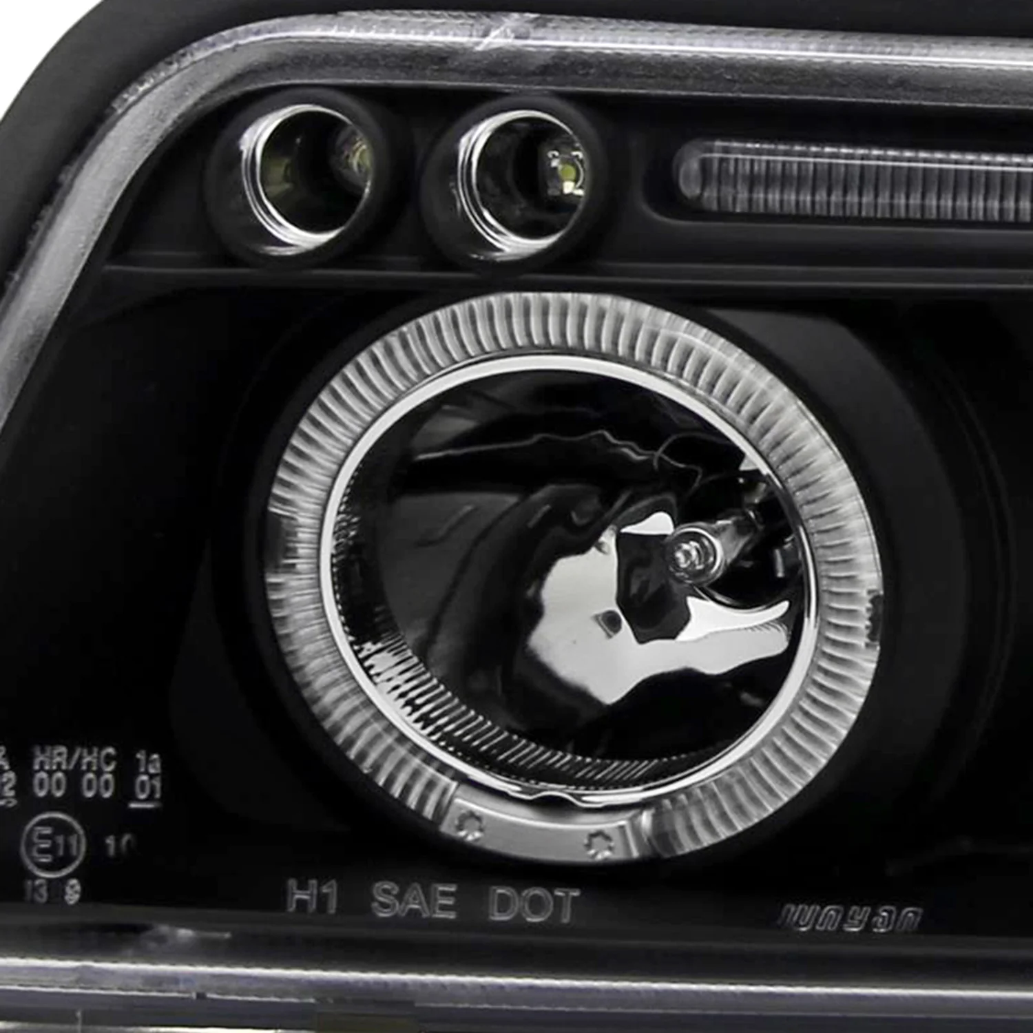 1996-1999 Audi A4 Dual Halo Projector Headlights Matte Black/Clear Lens - Image 3