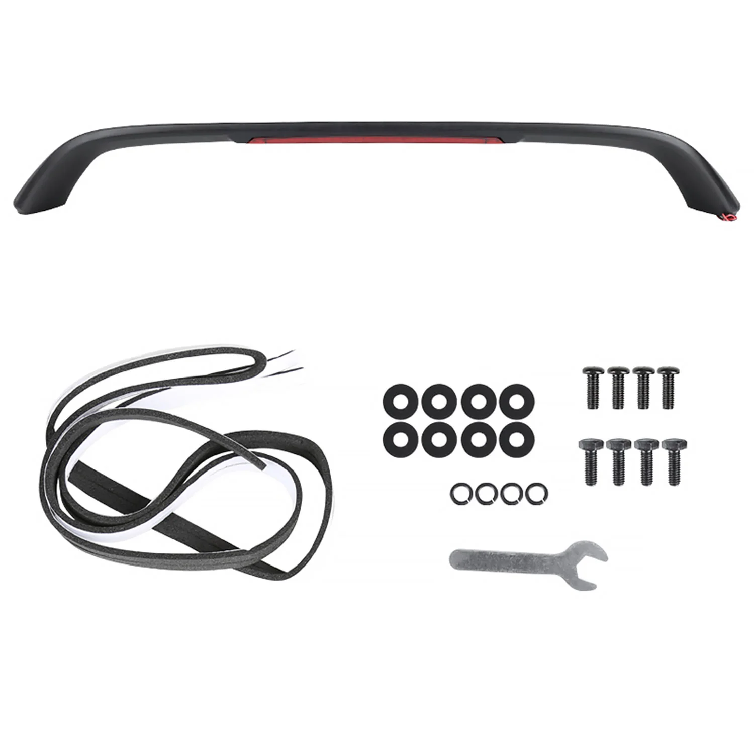 1996-2000 Honda Civic Coupe Matt Black Rear Spoiler Wing LED 3rd Brake Light - Image 9