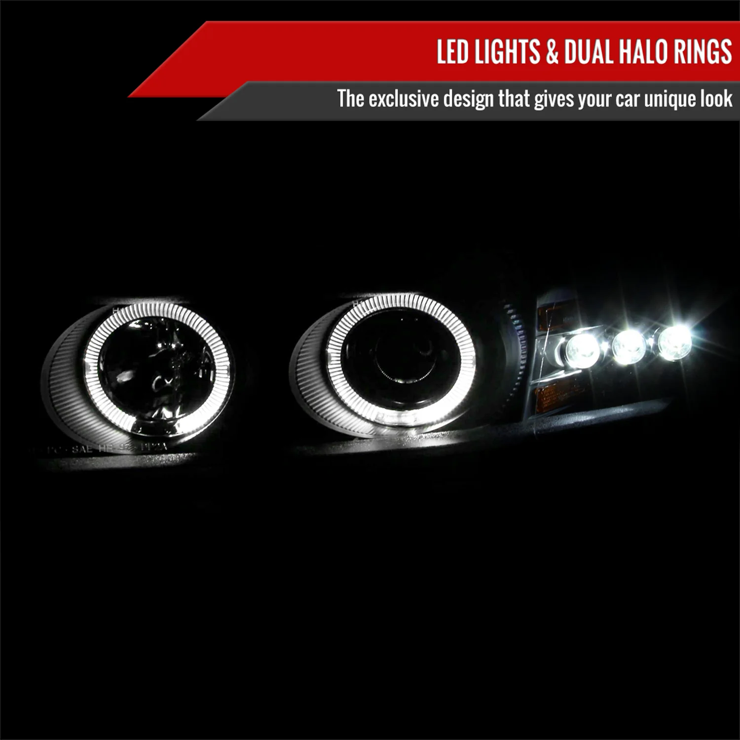 1997-2000 Dodge Avenger Chrysler Sebring Coupe Dual Halo Headlights Black - Image 2
