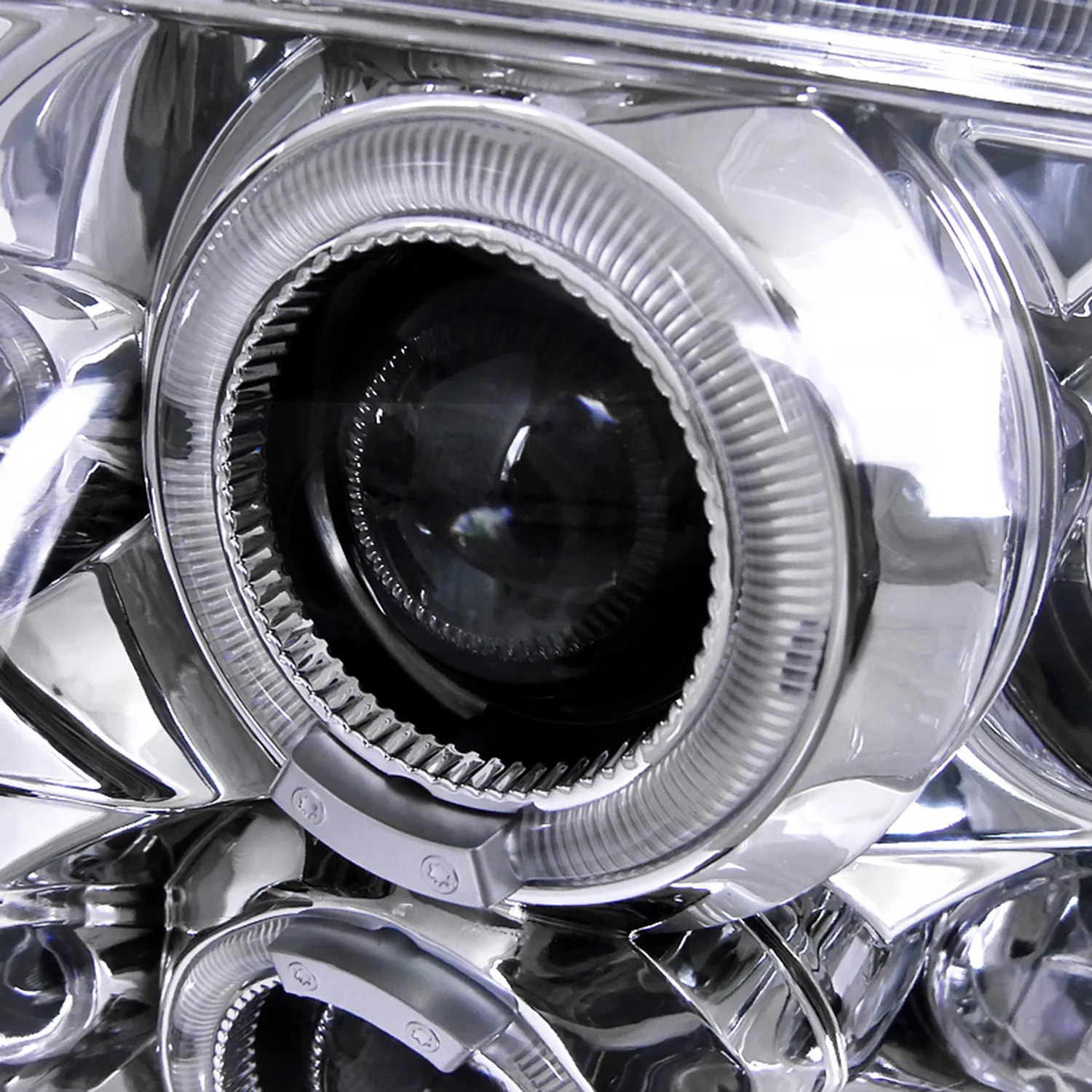 1997-2000 VW Passat Dual Halo Projector Headlights Chrome/Clear Lens - Image 4