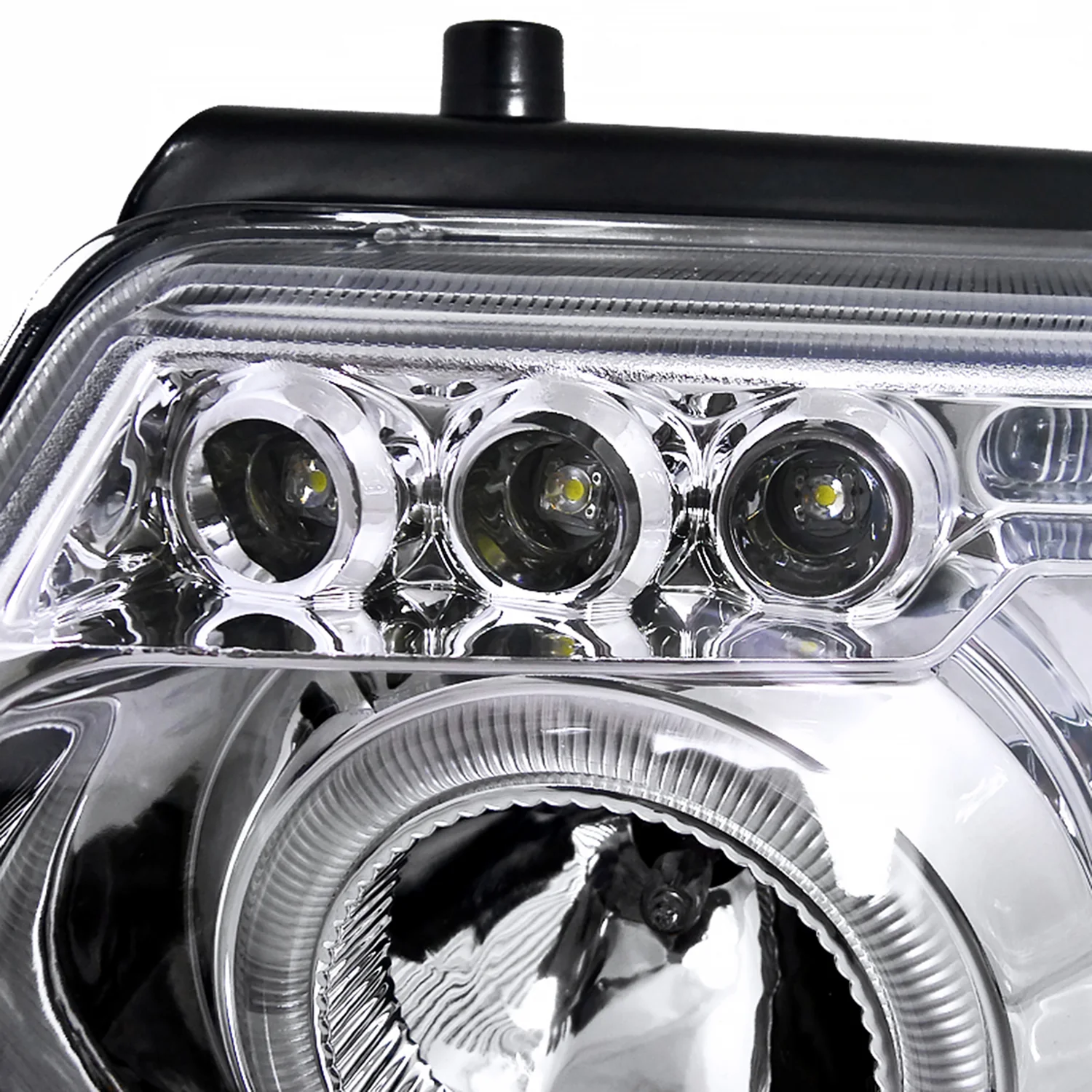 1997-2000 VW Passat Dual Halo Projector Headlights Chrome/Clear Lens - Image 5
