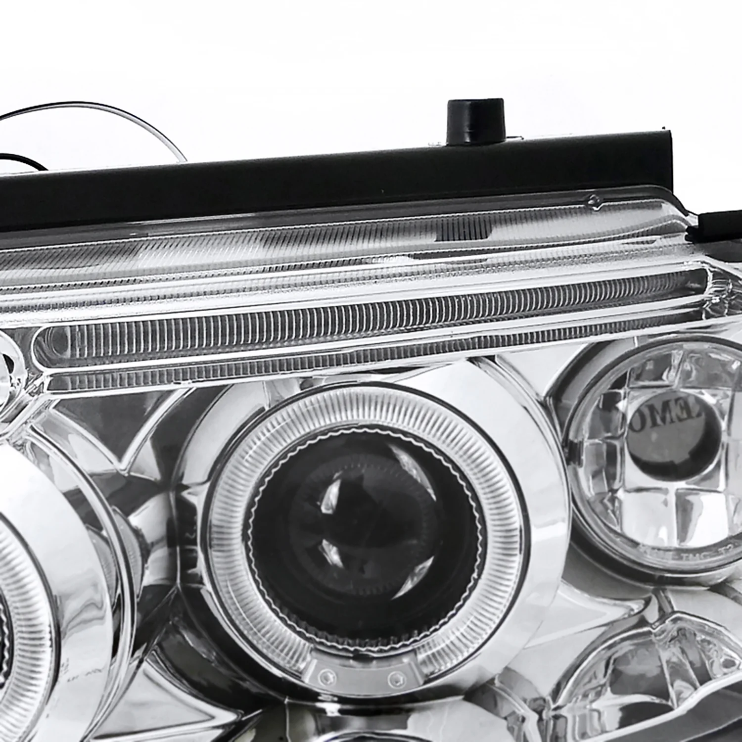 1997-2000 VW Passat Dual Halo Projector Headlights Chrome/Clear Lens - Image 7
