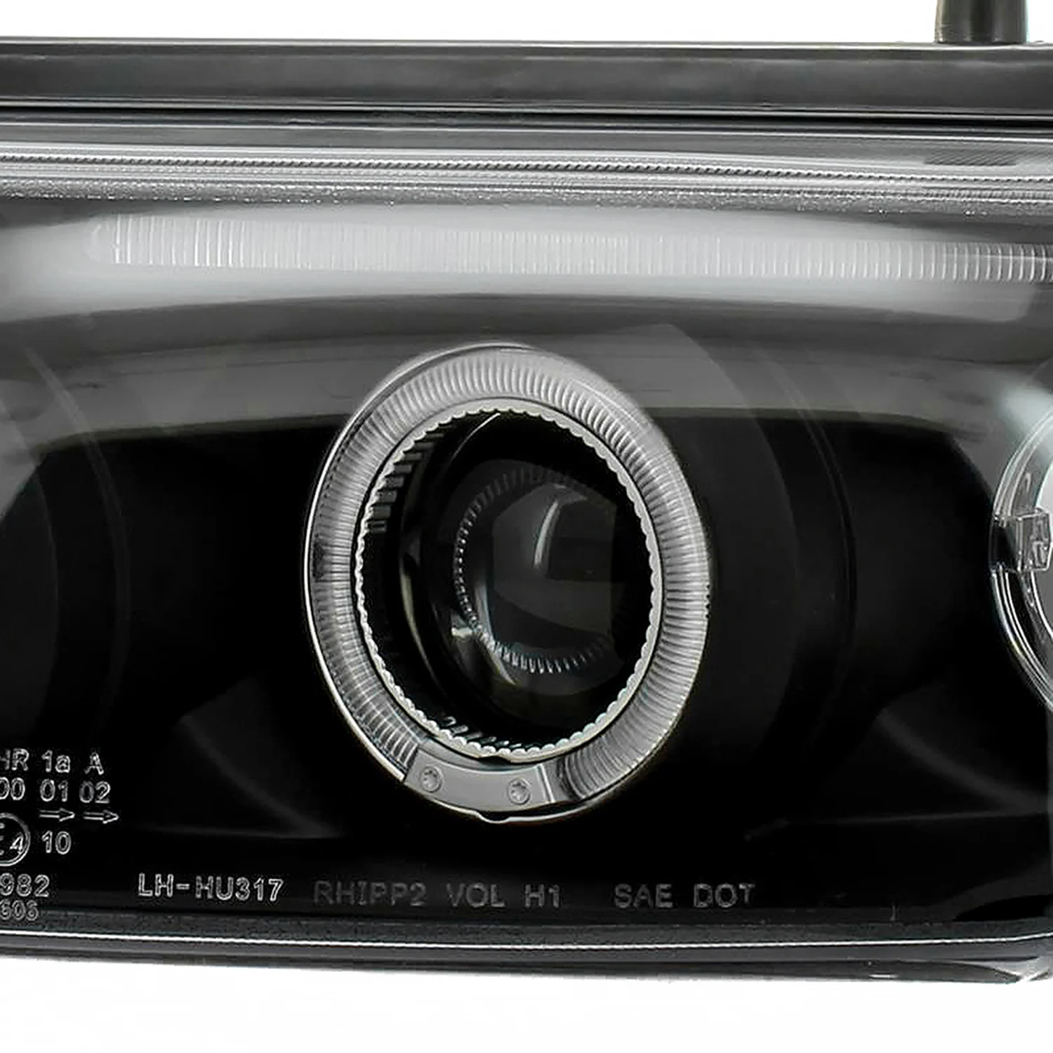 1997-2000 VW Passat Dual Halo Projector Headlights Matte Black/Clear Lens - Image 4