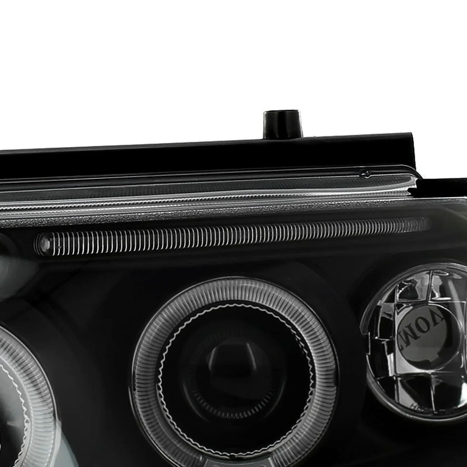 1997-2000 VW Passat Dual Halo Projector Headlights Matte Black/Clear Lens - Image 7