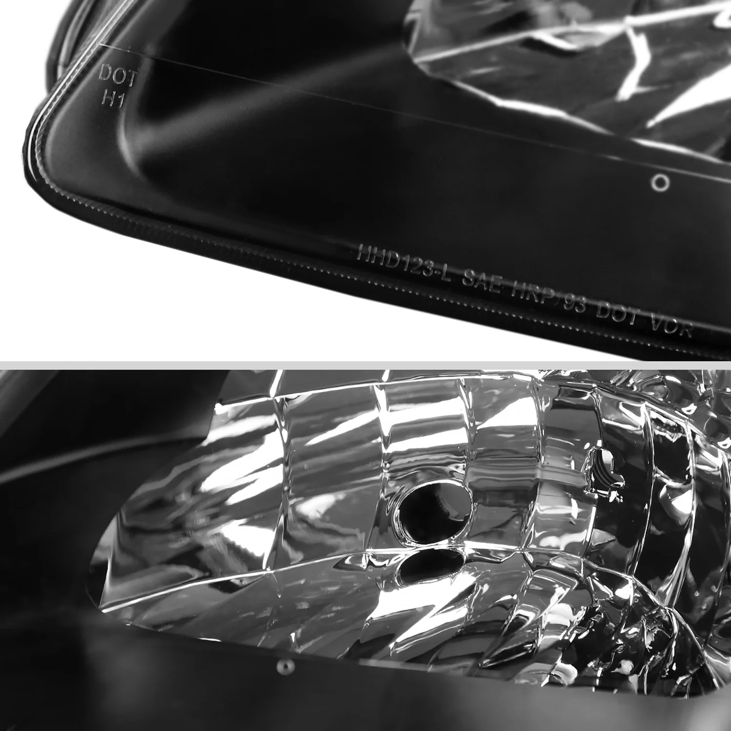 1997-2001 Honda Prelude Factory Style Headlights Matte Black/Clear Lens - Image 6