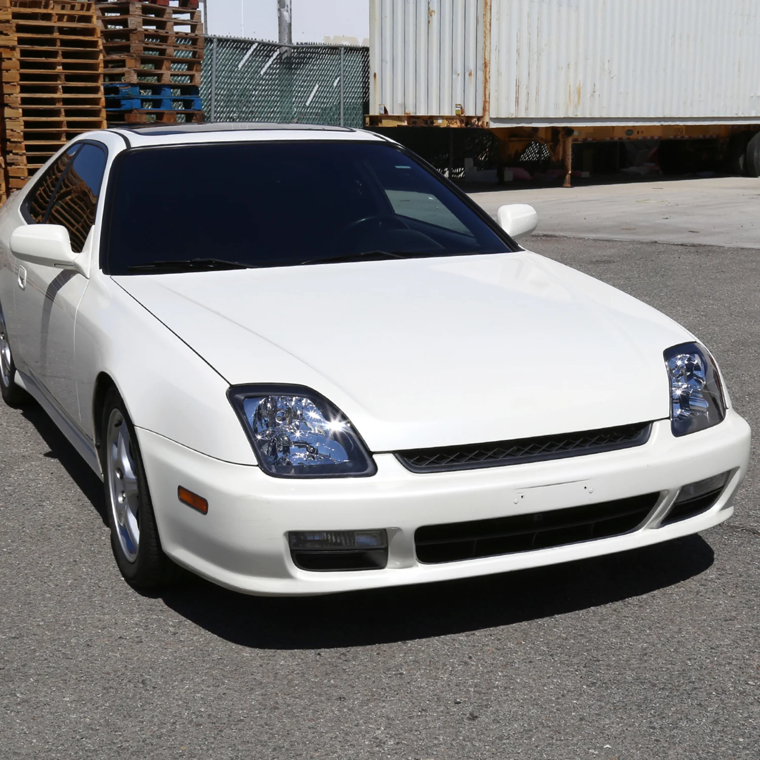 1997-2001 Honda Prelude Factory Style Headlights Matte Black/Clear Lens - Image 9