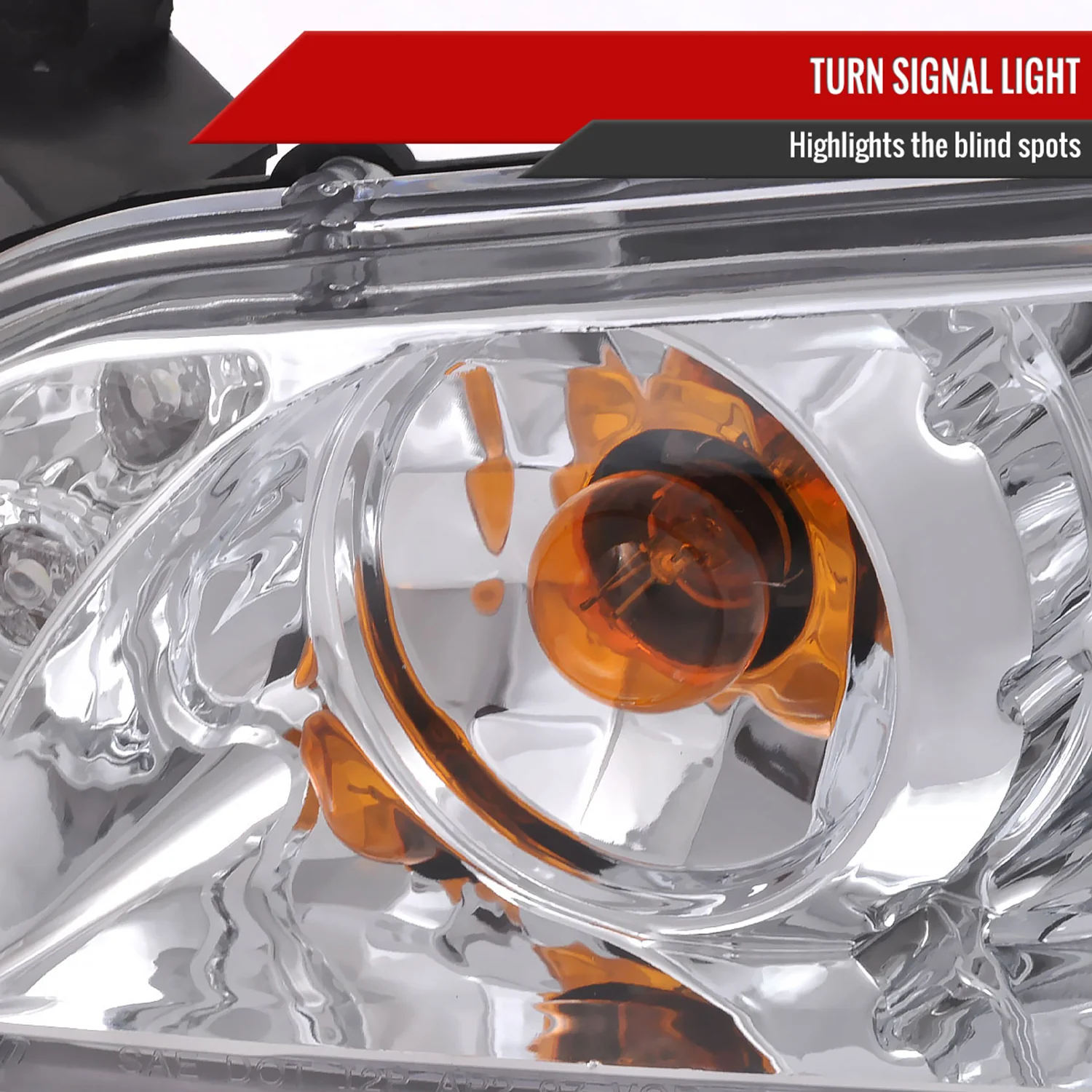 1997-2003 Pontiac Grand Prix Dual Halo Projector Headlights Chrome/Clear Lens - Image 6