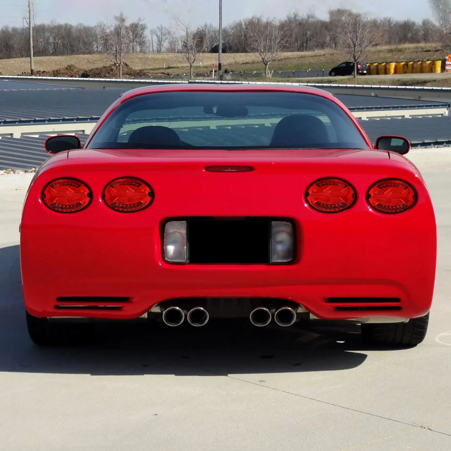 1997-2004 Chevy Corvette C5 4 PC LED Bar Tail Lights Chrome/Red Lens - Image 10