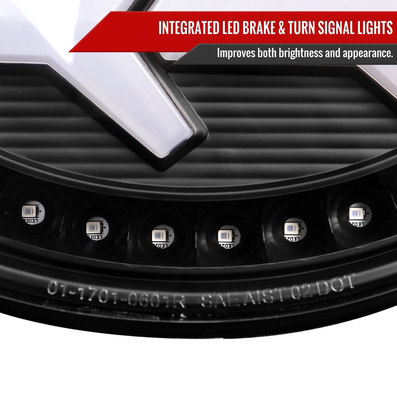 1997-2004 Chevy Corvette C5 4 PC White LED Bar Tail Lights Matte Black/Clear - Image 5