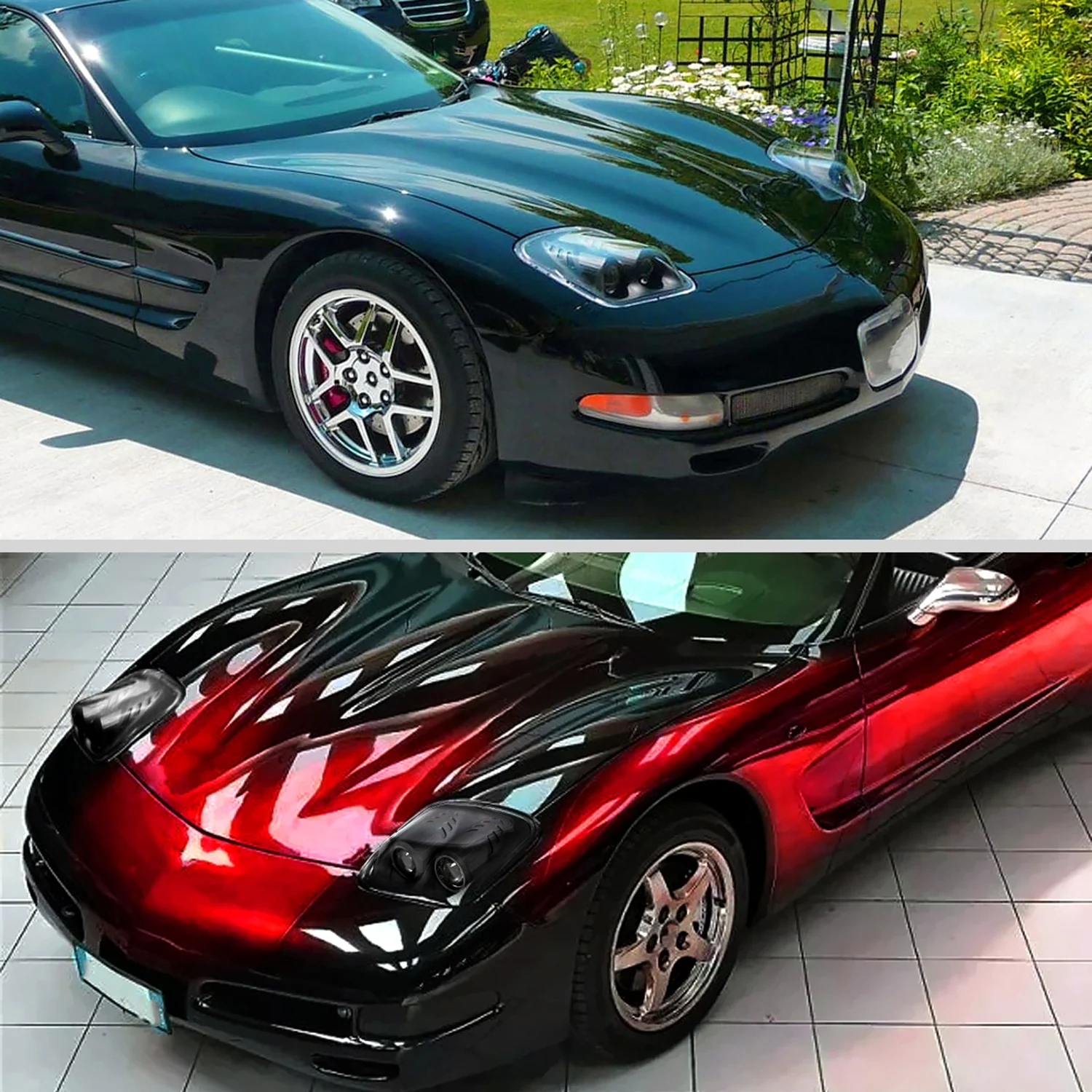 1997-2004 Chevy Corvette C5 H7 Projector Headlights Matte Black/Clear Lens - Image 10