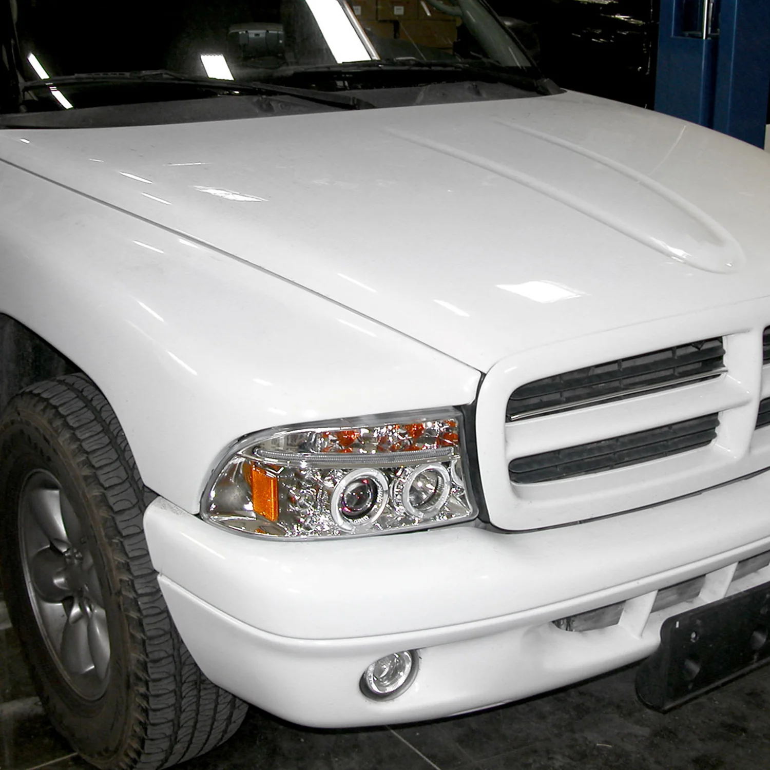 1997-2004 Dodge Dakota/ 1998-2003 Durango Dual Halo Projector Headlights Chrome - Image 10