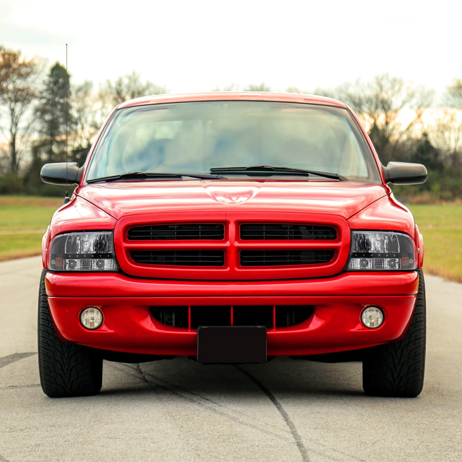 1997-2004 Dodge Dakota/ 1998-2003 Durango LED Factory Crystal Headlights Black - Image 10