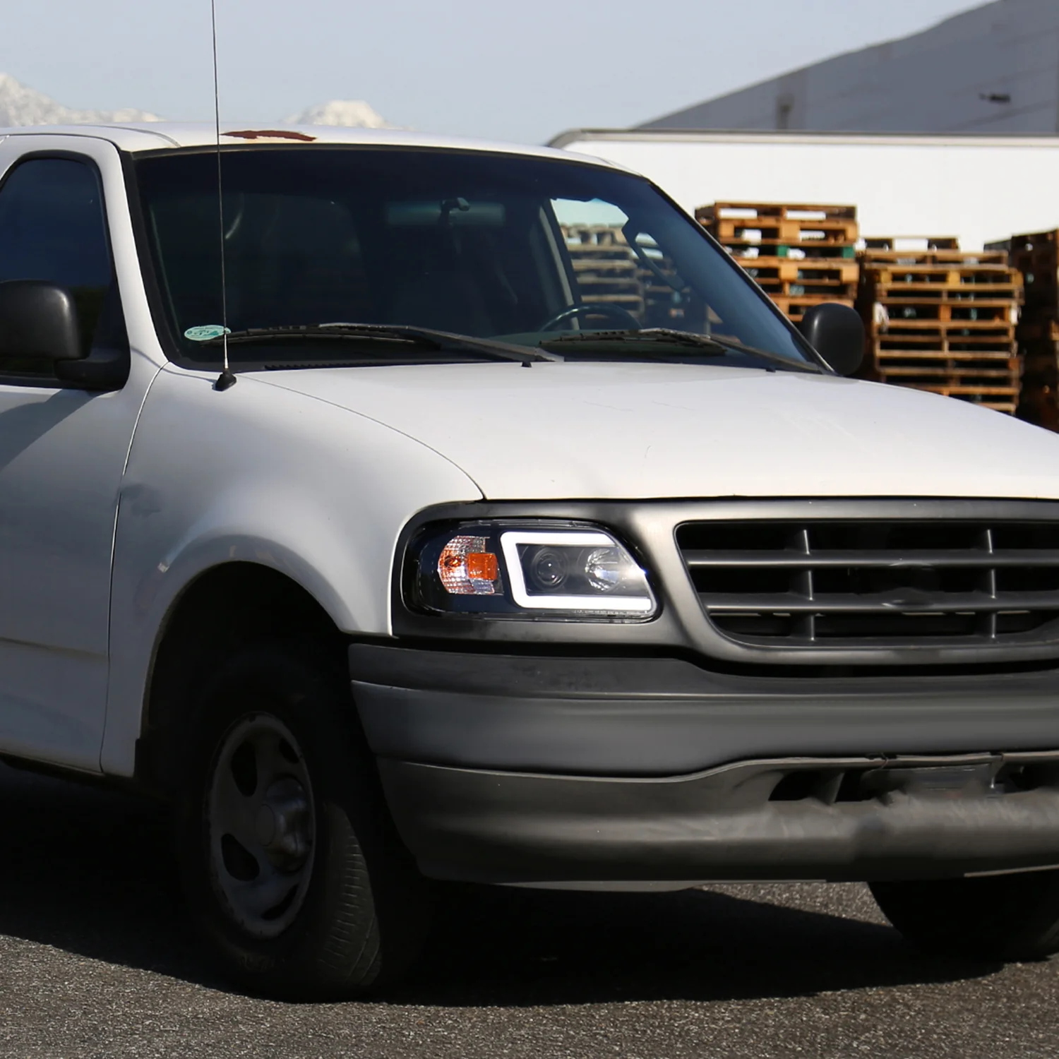 1997-2004 Ford F-150 / 1997-2002 Expedition LED C-Bar Projector Headlights Black - Image 10