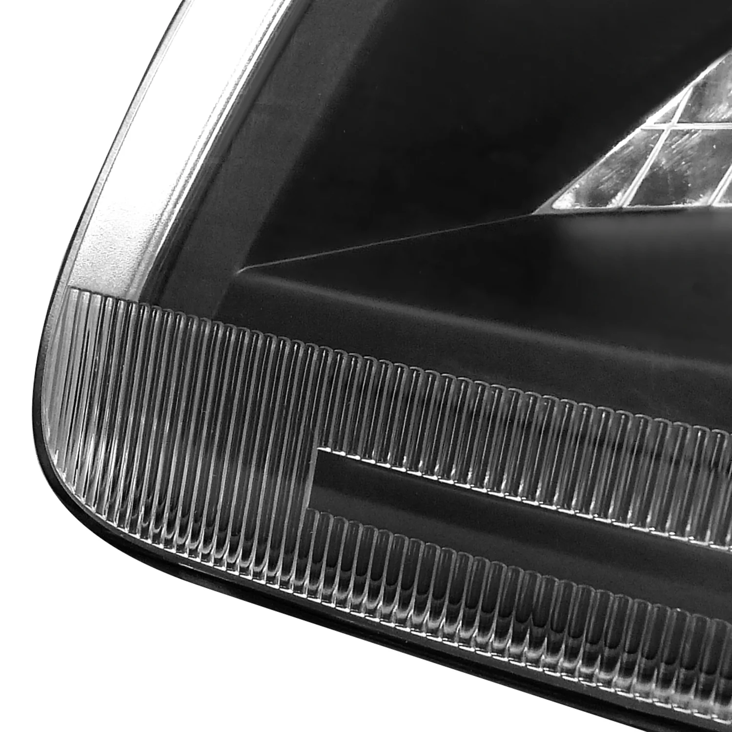 1997-2004 Ford F-150/Expedition Factory Crystal Headlights Matt Black/Clear - Image 6