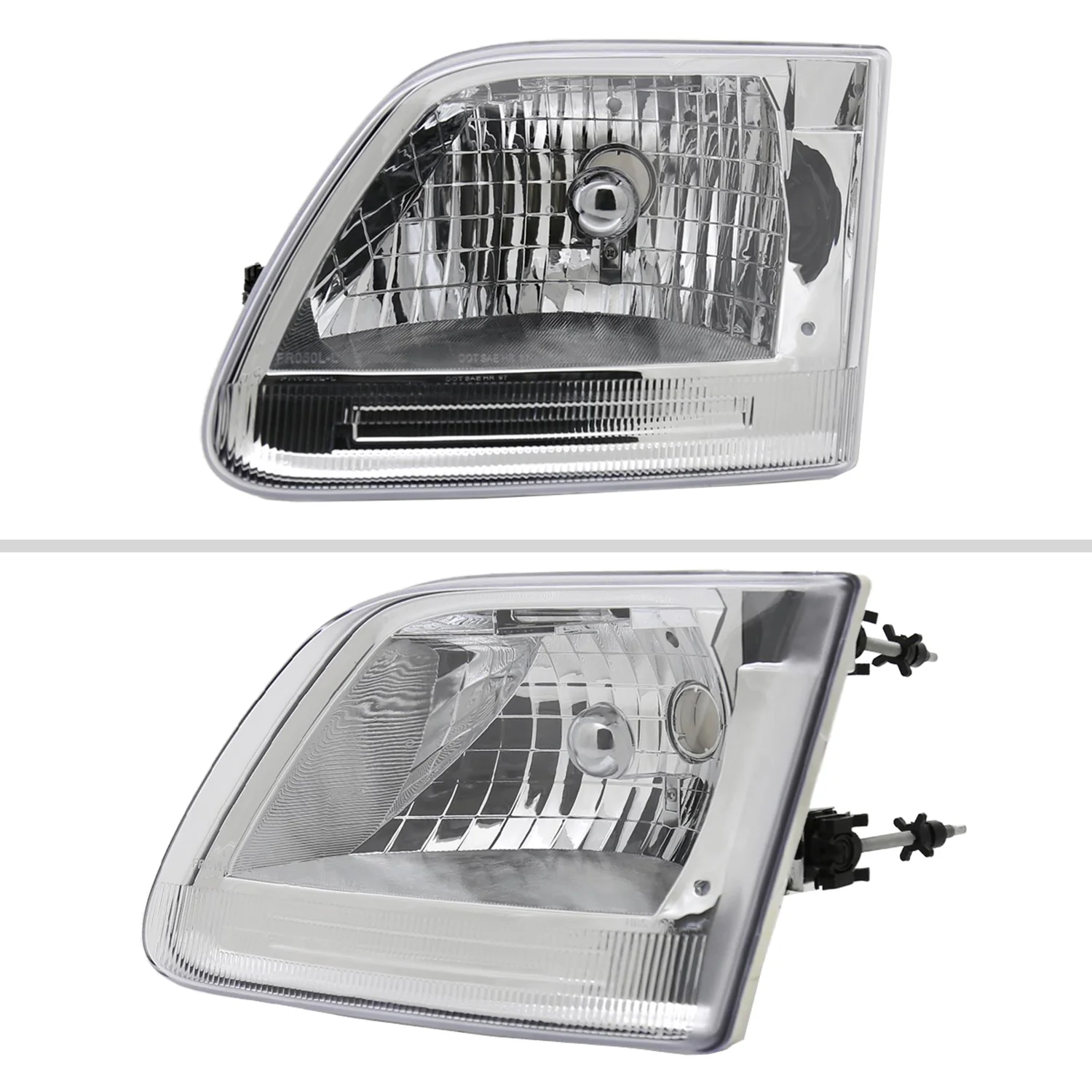 1997-2004 Ford F-150/Expedition Factory Style Crystal Headlights Chrome/Clear - Image 2