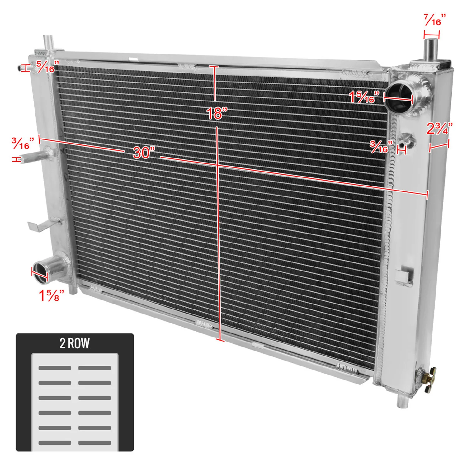 1997-2004 Ford Mustang MT 2-Row Aluminum Performance Radiator - Image 2
