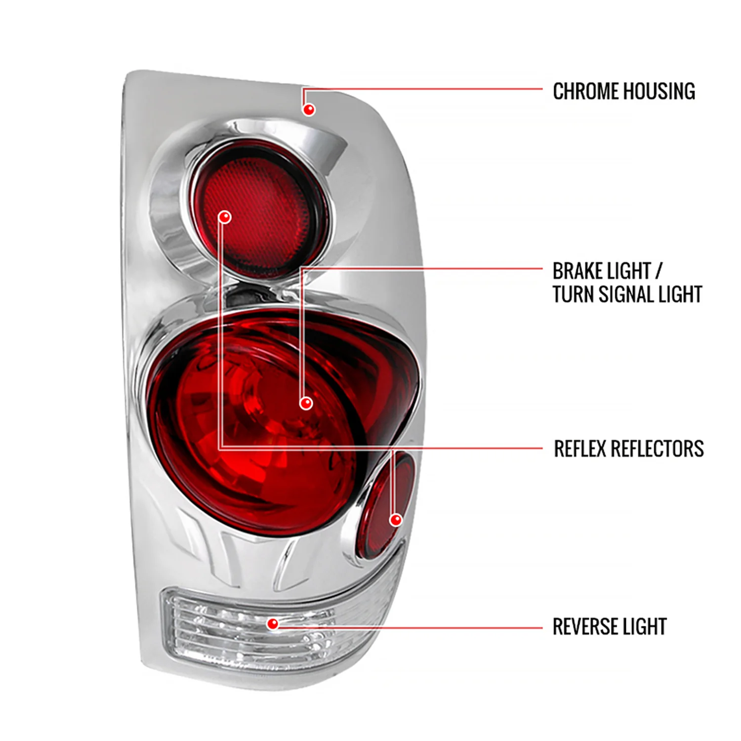 1997-2007 Ford F-150/F-250/F-350/F-450/F-550 Retro Tail Lights Chrome/Clear - Image 8