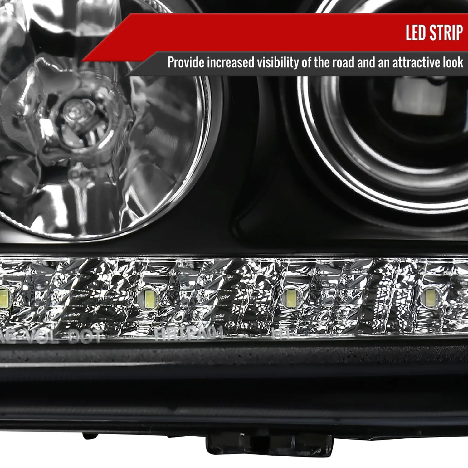 1998-2001 Mercedes Benz W163 ML Class Projector Headlights SMD LED Light Black - Image 5