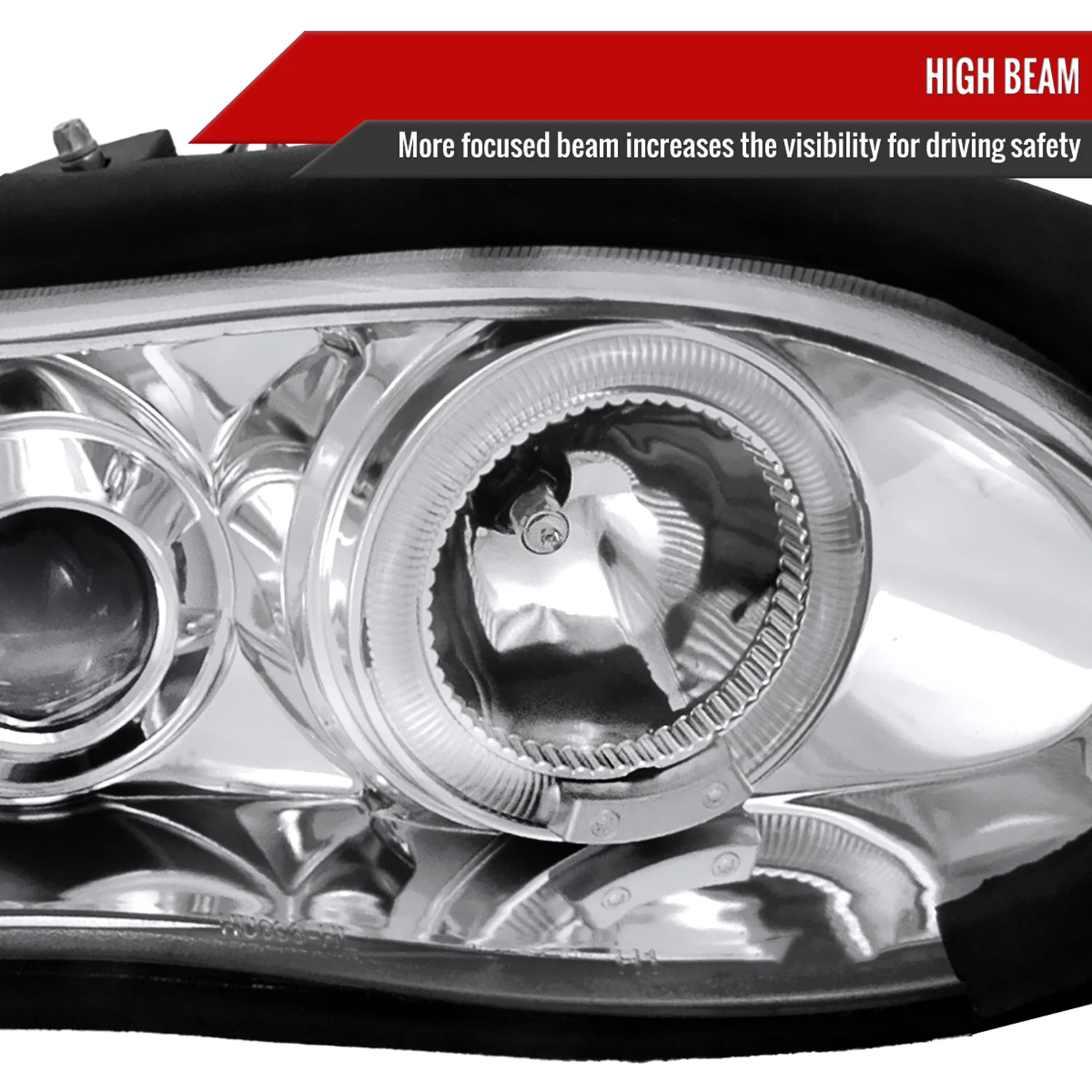 1998-2002 Chevy Camaro Dual Halo Projector Headlights Chrome/Clear Lens - Image 4