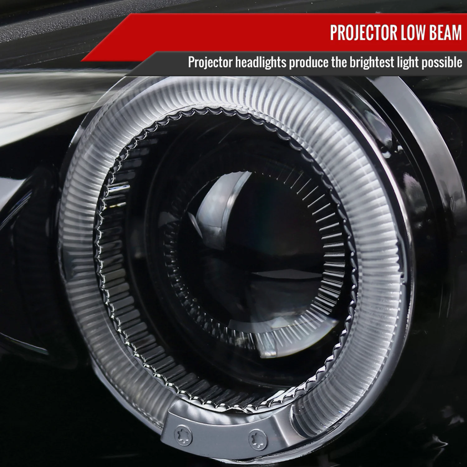 1998-2002 Chevy Camaro Dual Halo Projector Headlights Glossy Black/Smoke Lens - Image 3