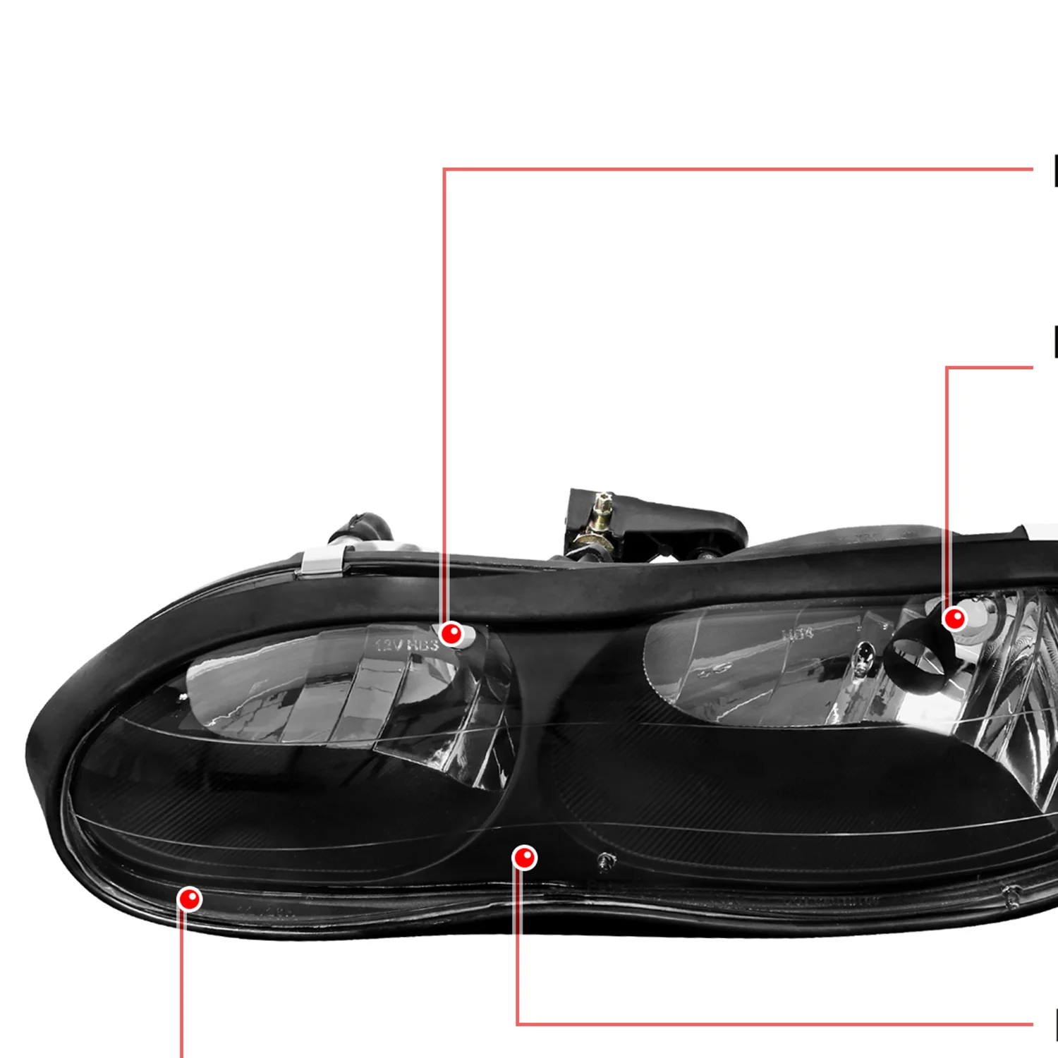 1998-2002 Chevy Camaro Factory Style Headlights Matte Black/Clear Lens - Image 8