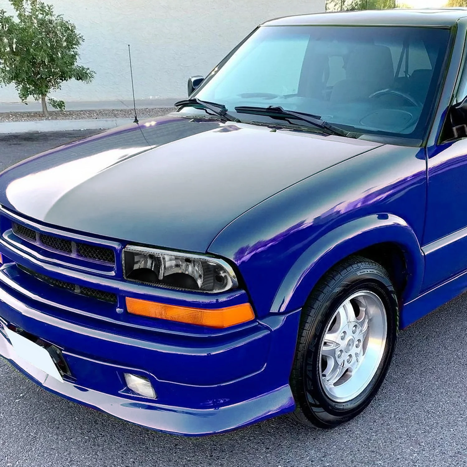 1998-2004 Chevy S10/Blazer Factory Style Headlights Matte Black/Clear Lens - Image 9