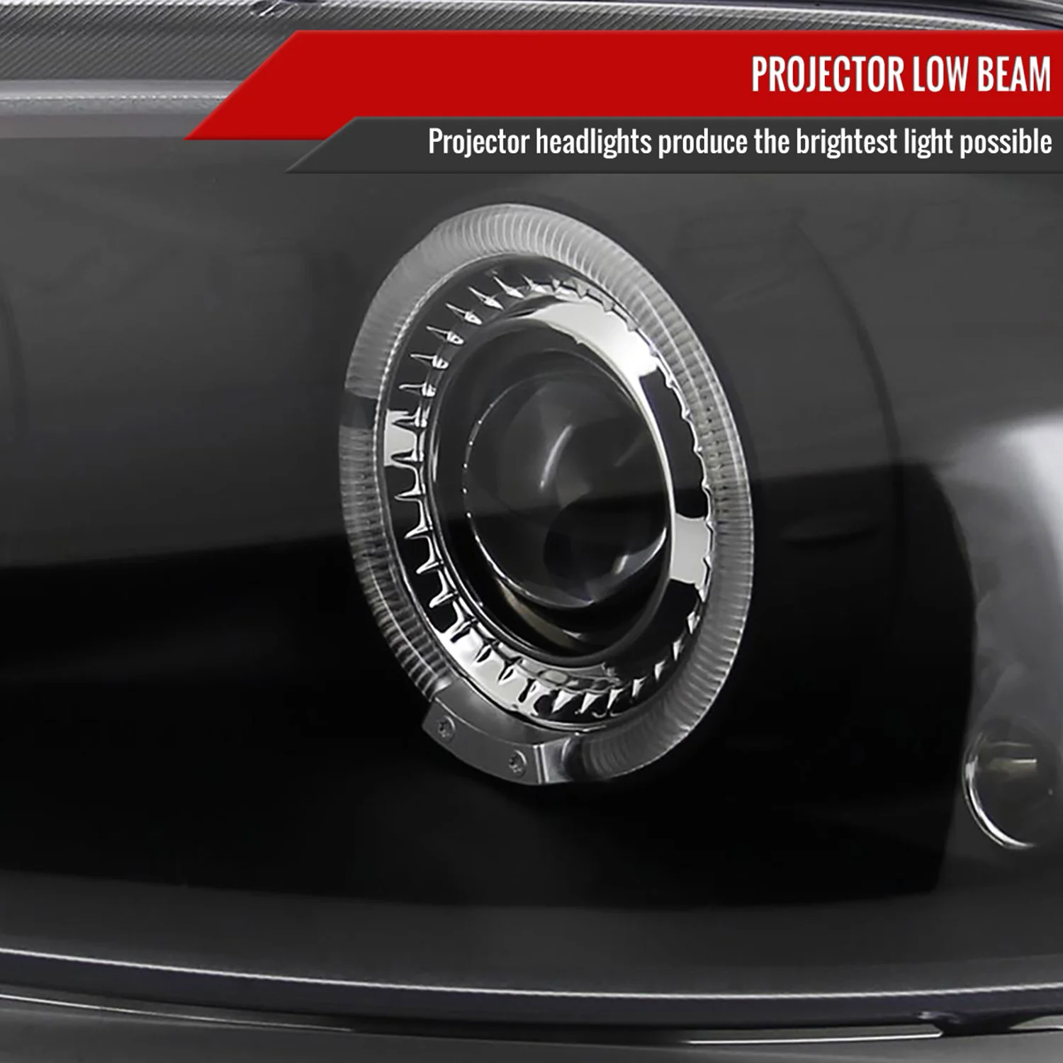 1998-2004 Dodge Intrepid Dual Halo Projector HeadLights Matte Black/Clear Lens - Image 3