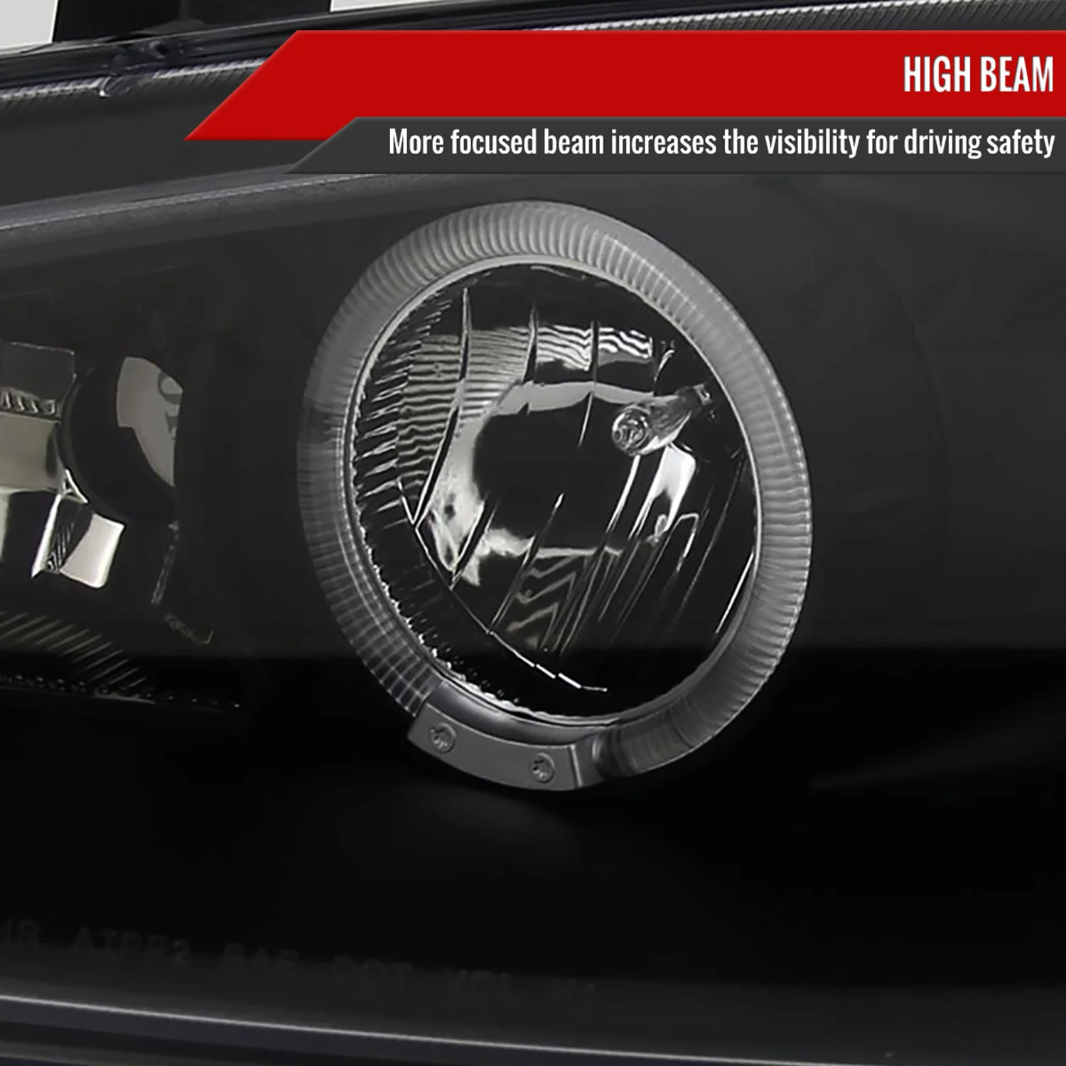 1998-2004 Dodge Intrepid Dual Halo Projector HeadLights Matte Black/Clear Lens - Image 4