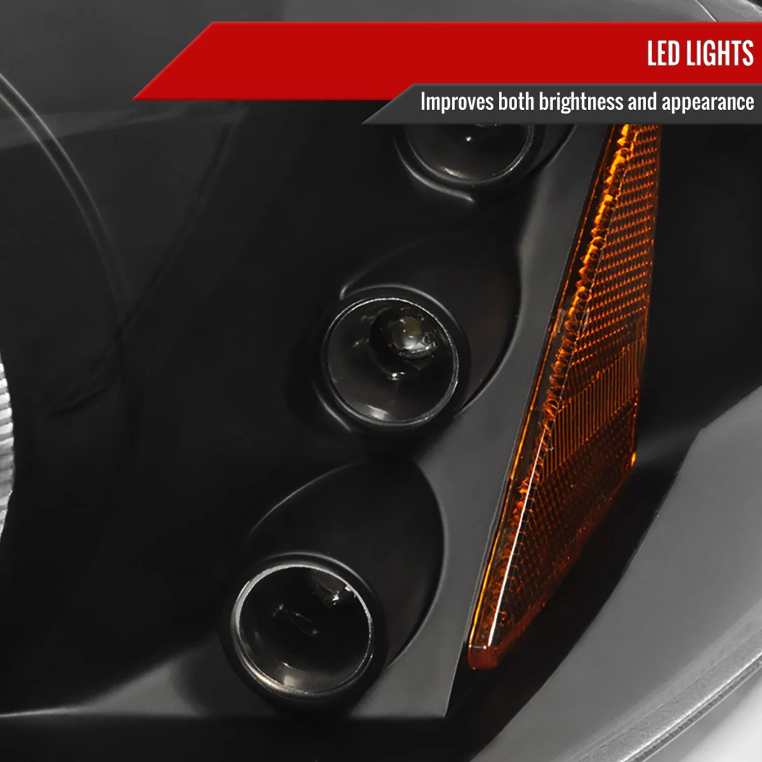 1998-2004 Dodge Intrepid Dual Halo Projector HeadLights Matte Black/Clear Lens - Image 5