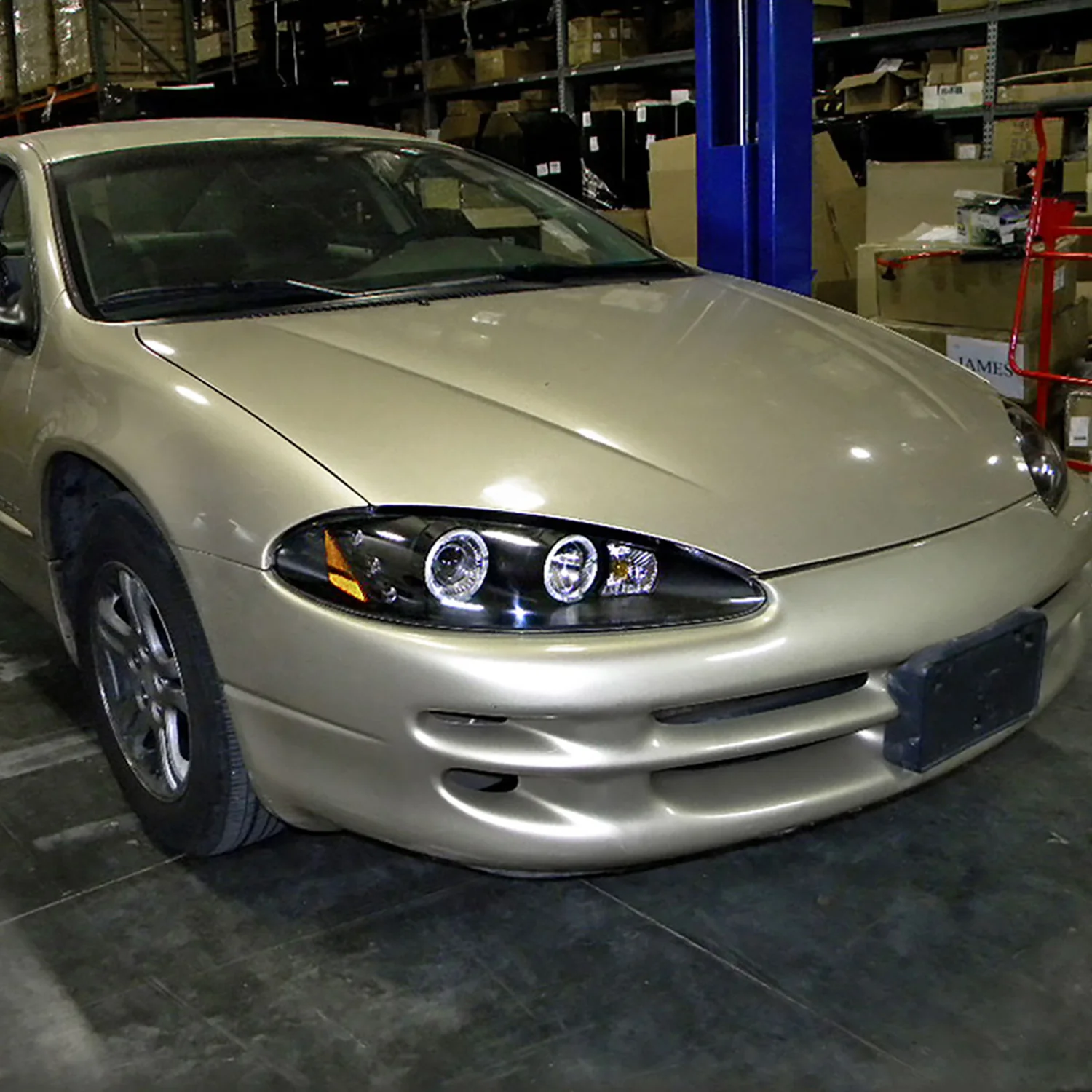 1998-2004 Dodge Intrepid Dual Halo Projector HeadLights Matte Black/Clear Lens - Image 9