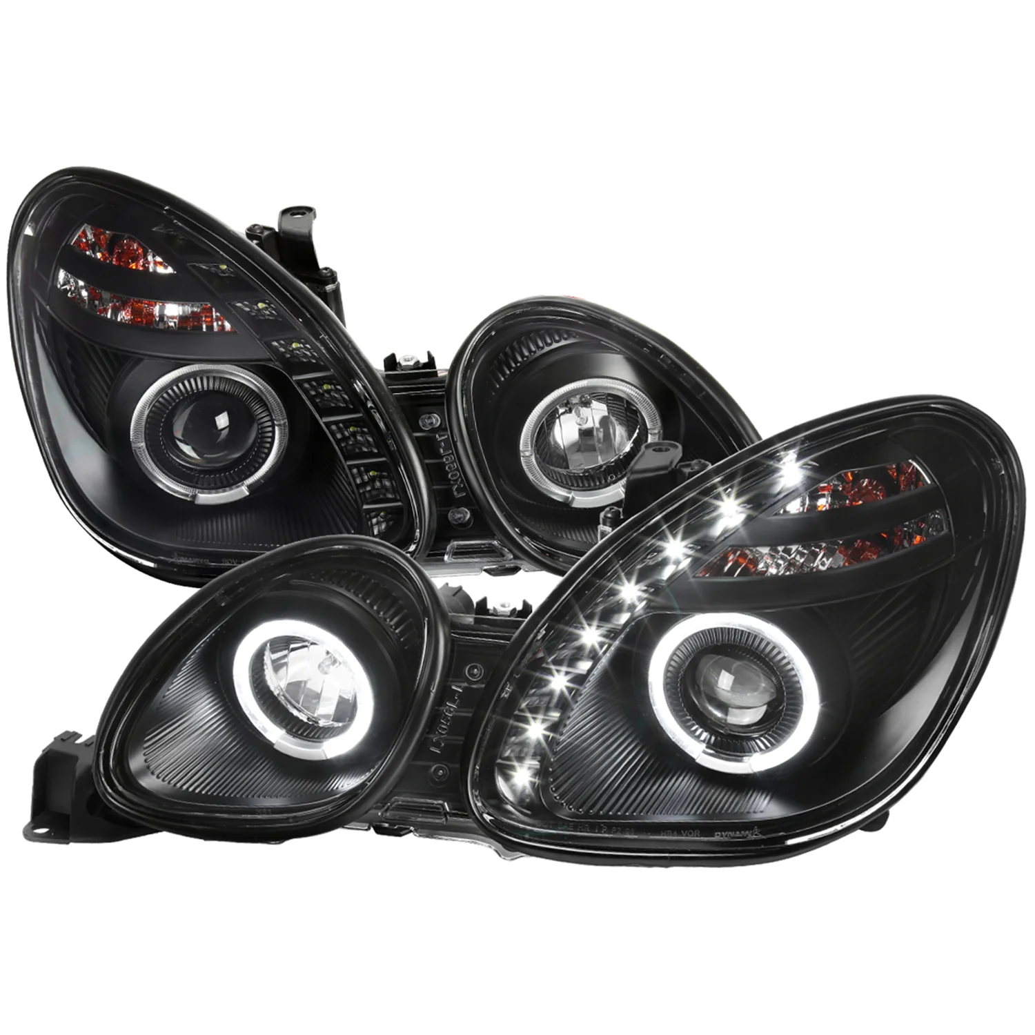 1998-2005 Lexus GS300/GS400/GS430 Halo Projector Headlights LED Light Black