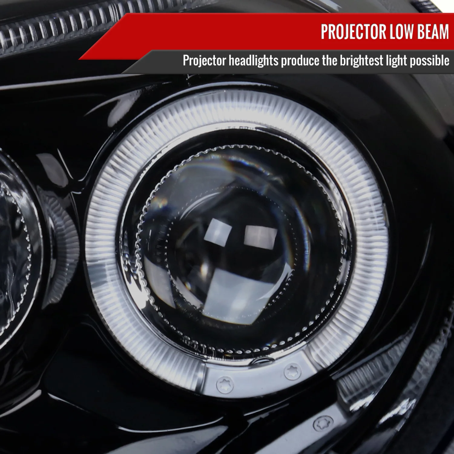 1998-2005 VW Beetle Halo Projector Headlights Glossy Black/Smoke Lens - Image 3