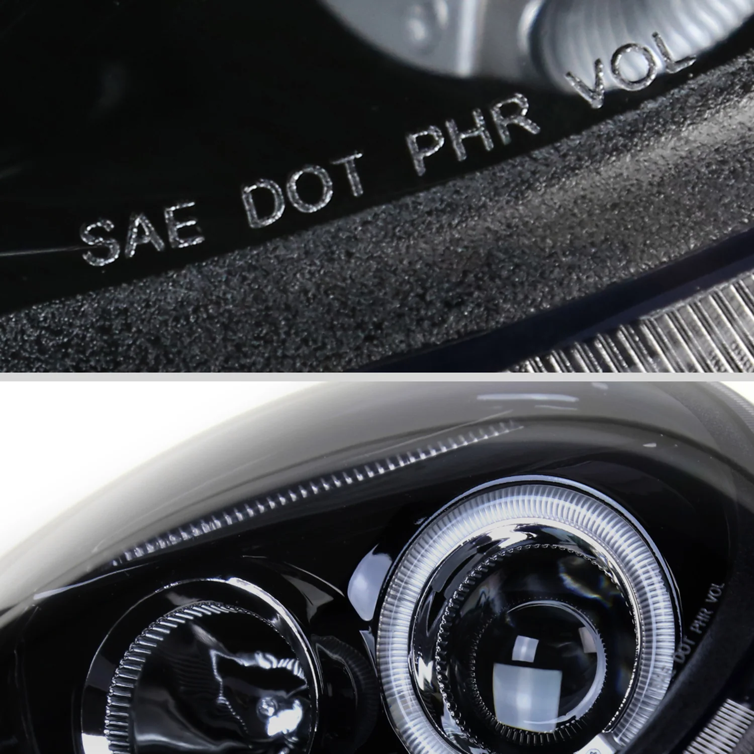 1998-2005 VW Beetle Halo Projector Headlights Glossy Black/Smoke Lens - Image 6