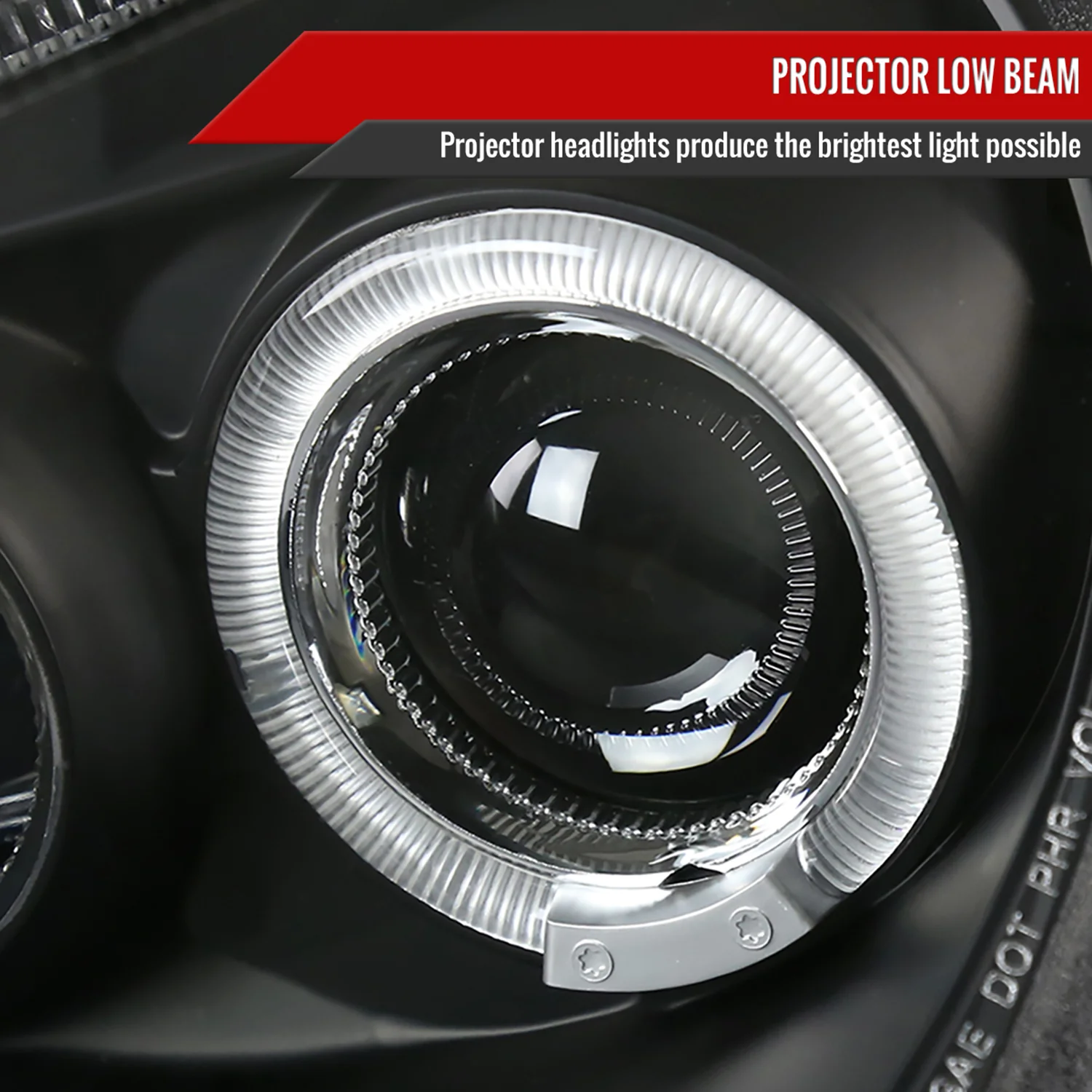 1998-2005 VW Beetle Halo Projector Headlights Matte Black/Clear Lens - Image 3